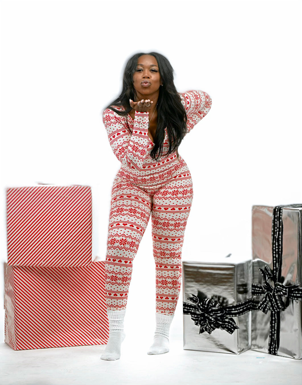 Red & White Snowflake Christmas Onesies