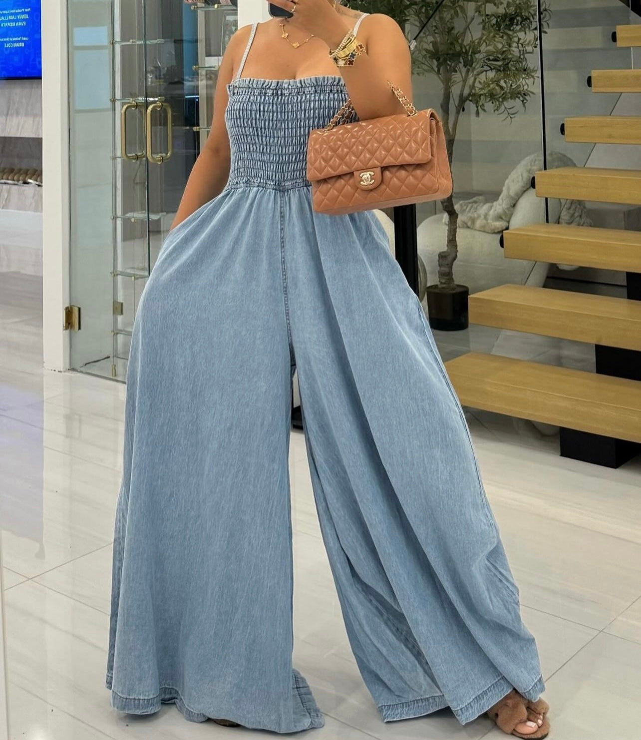 Jolene Denim Tube Jumpsuit (up to XL)