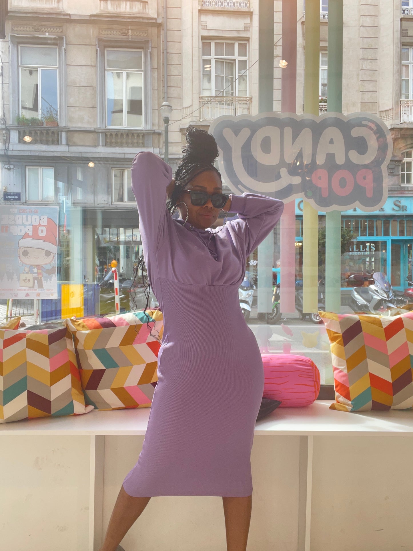Brussel in the Pretty Hooded Sweatshirt Dress