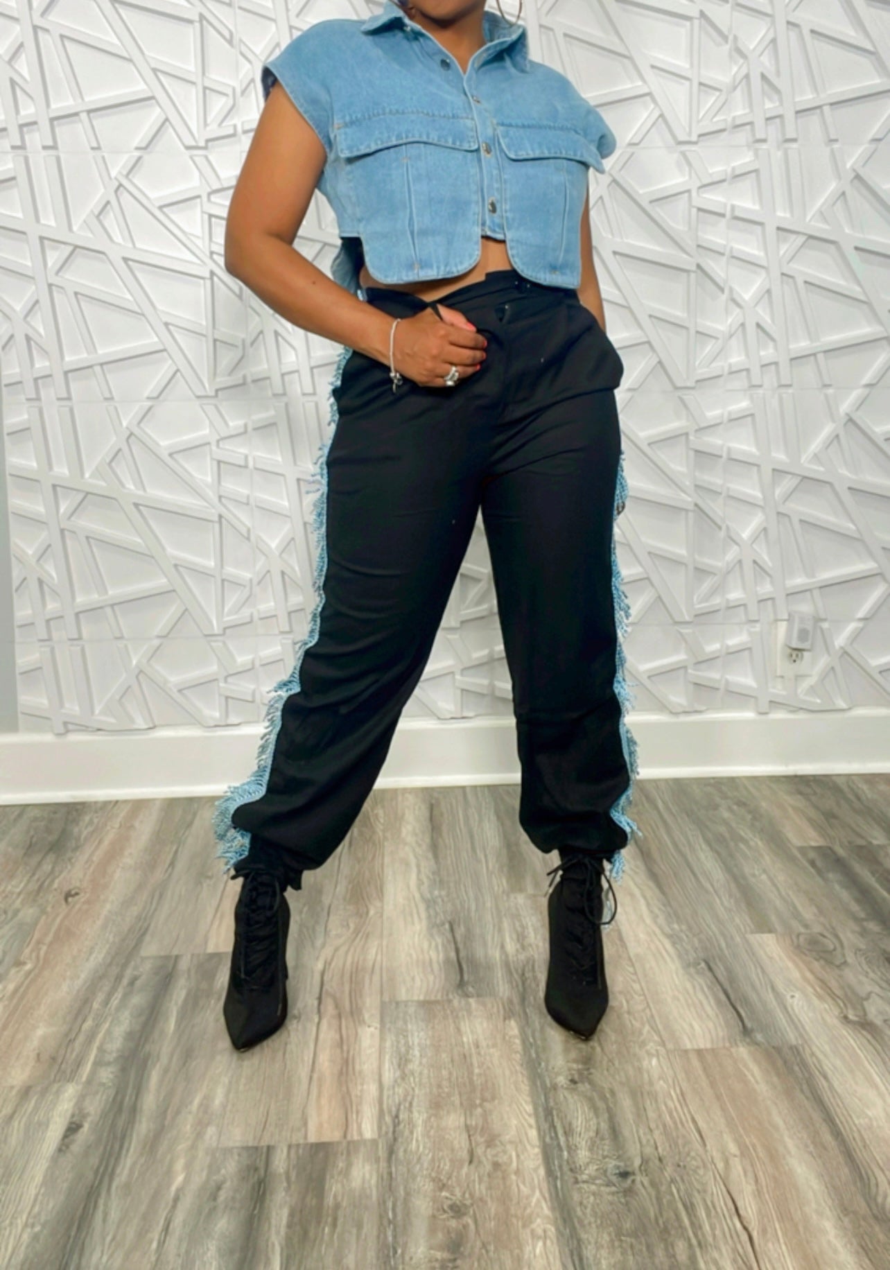 Linen Fringe Pants (2 colors )