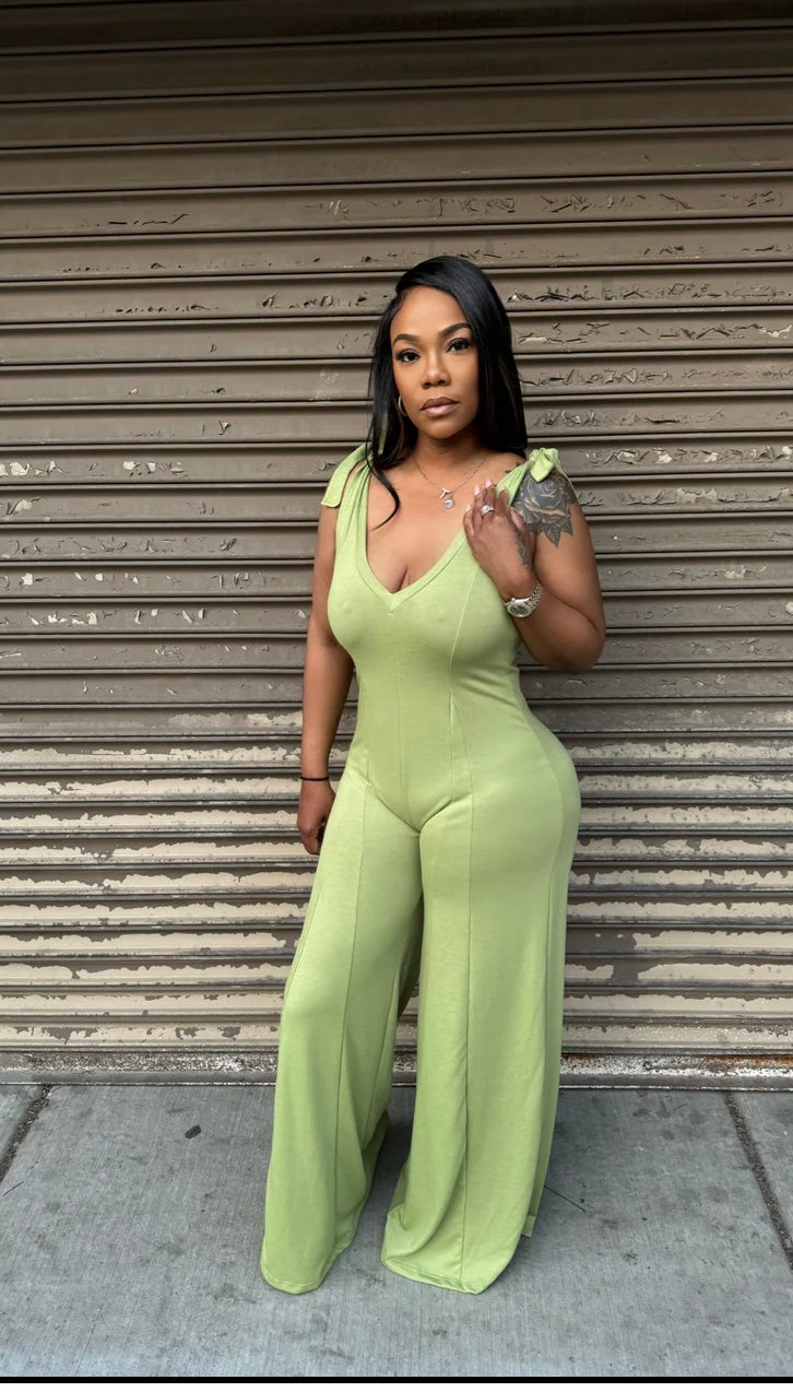 Brunch Baddie Jumpsuit (Sage)
