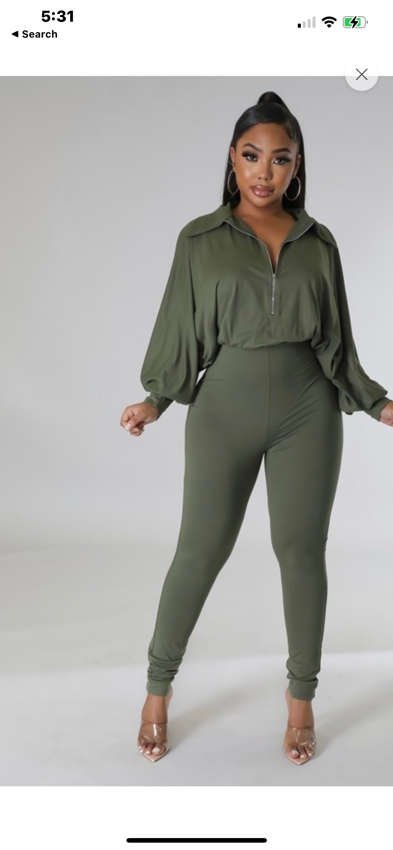 Pretty Olive in the Jumpsuit (up to XL) saw