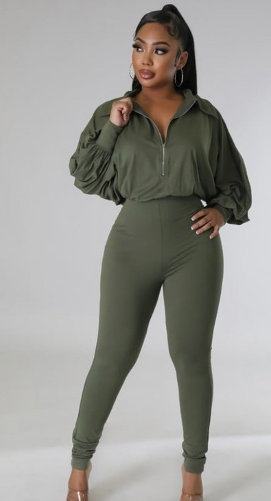 Pretty Olive in the Jumpsuit (up to XL) saw
