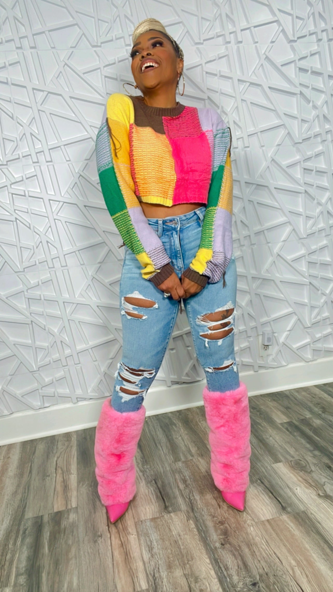 Color Block Pretty Sweater