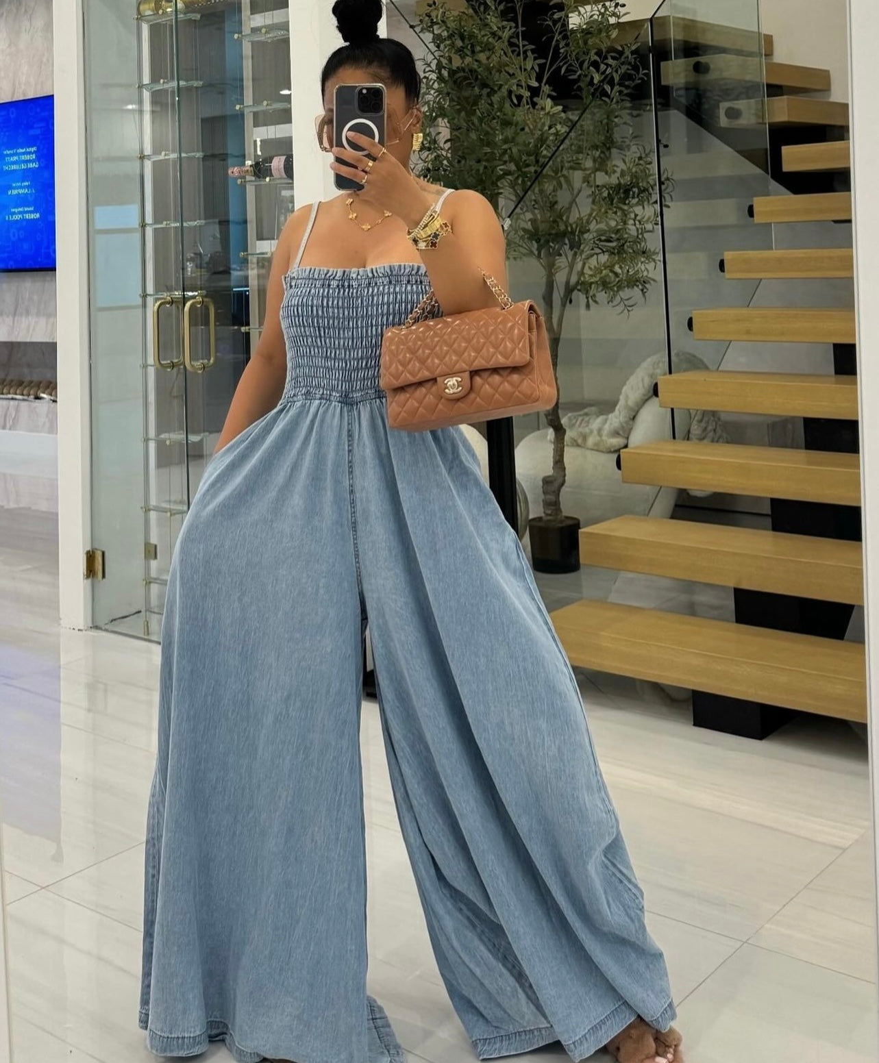 Jolene Denim Tube Jumpsuit (up to XL)