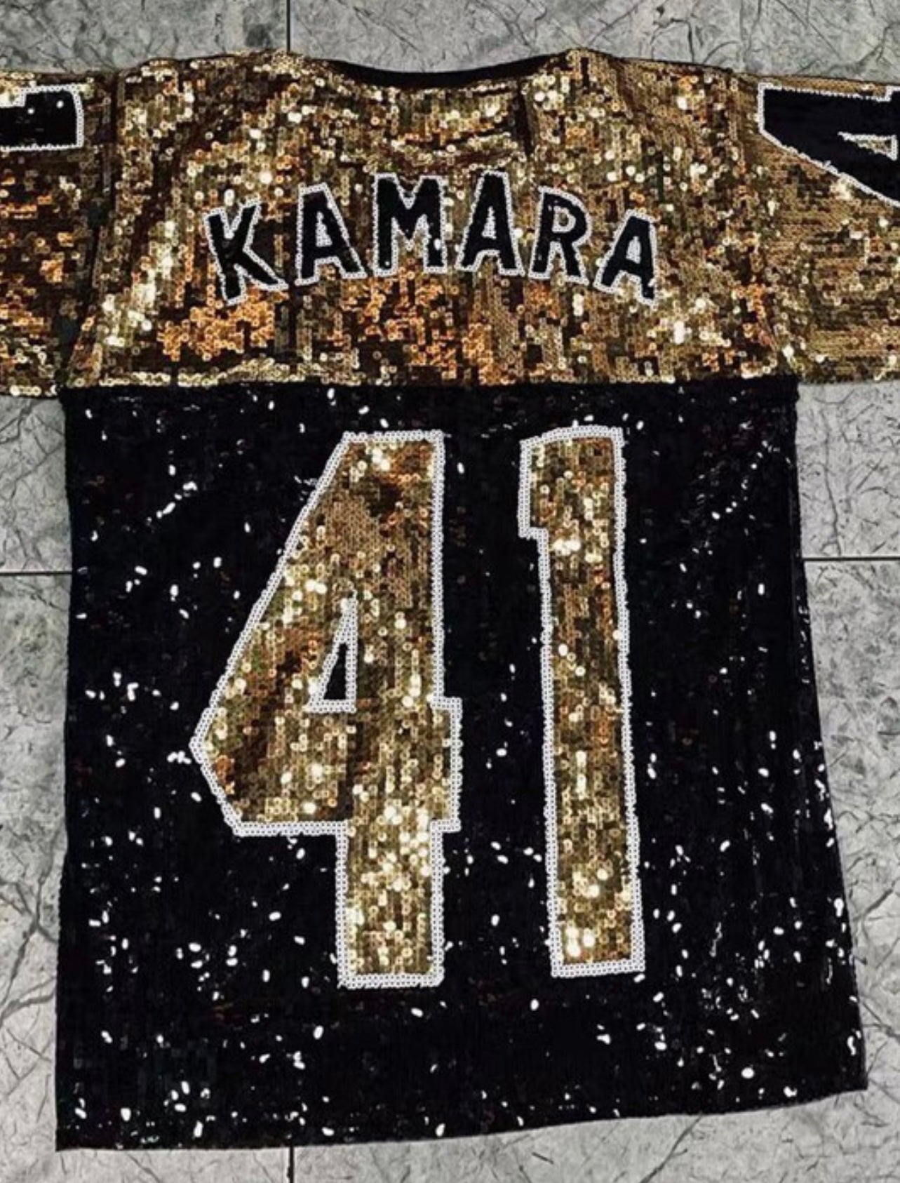 Who Dat T Shirt Sequin Dress (Black)