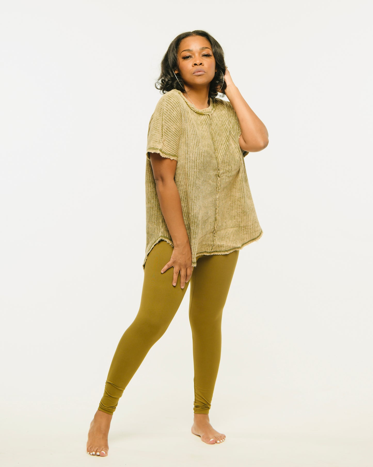 Comfy in the Comfort Leggings Set (Olive)