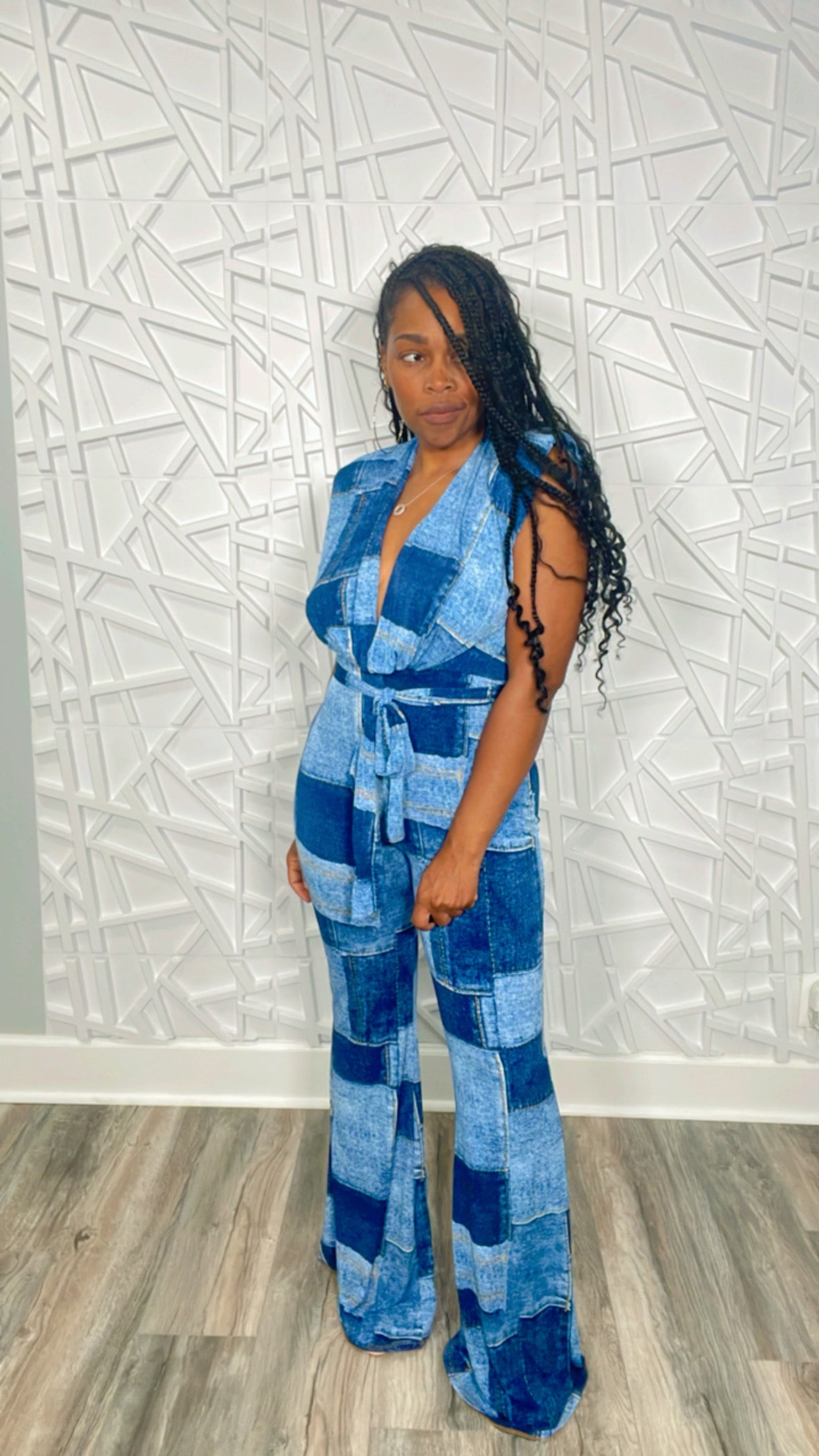Pretty Denim Patches Jumpsuit