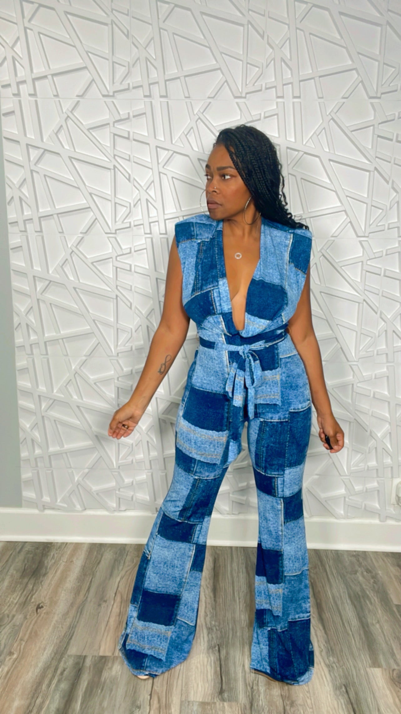 Pretty Denim Patches Jumpsuit