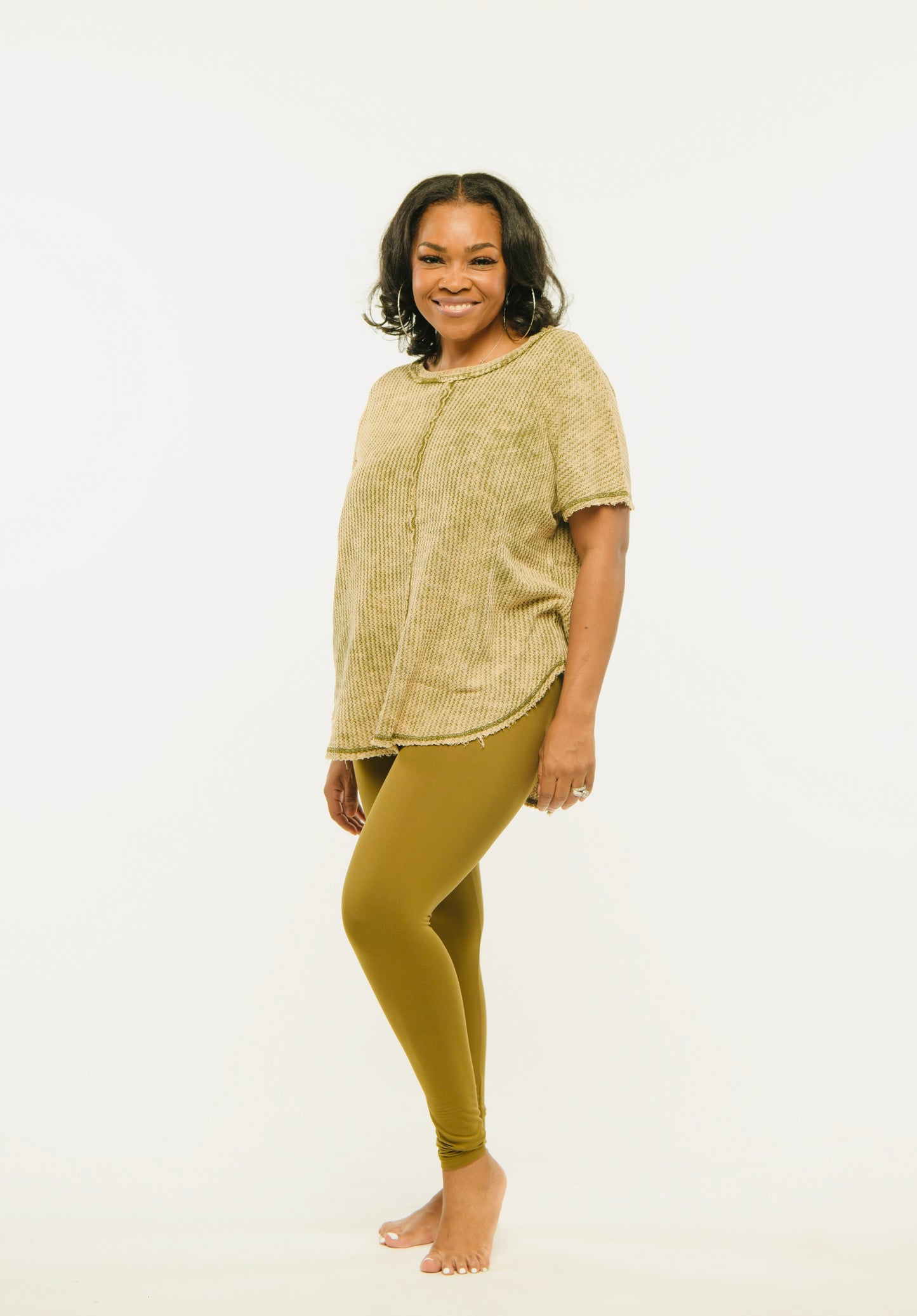 Comfy in the Comfort Leggings Set (Olive)