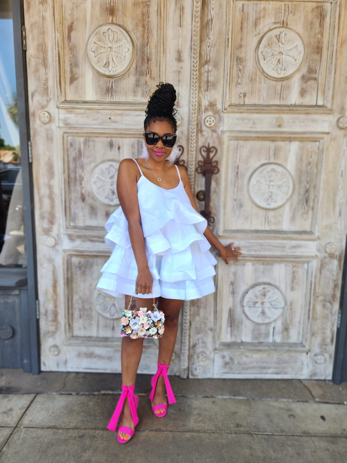 It's a "Pretty" White Tiered Dress