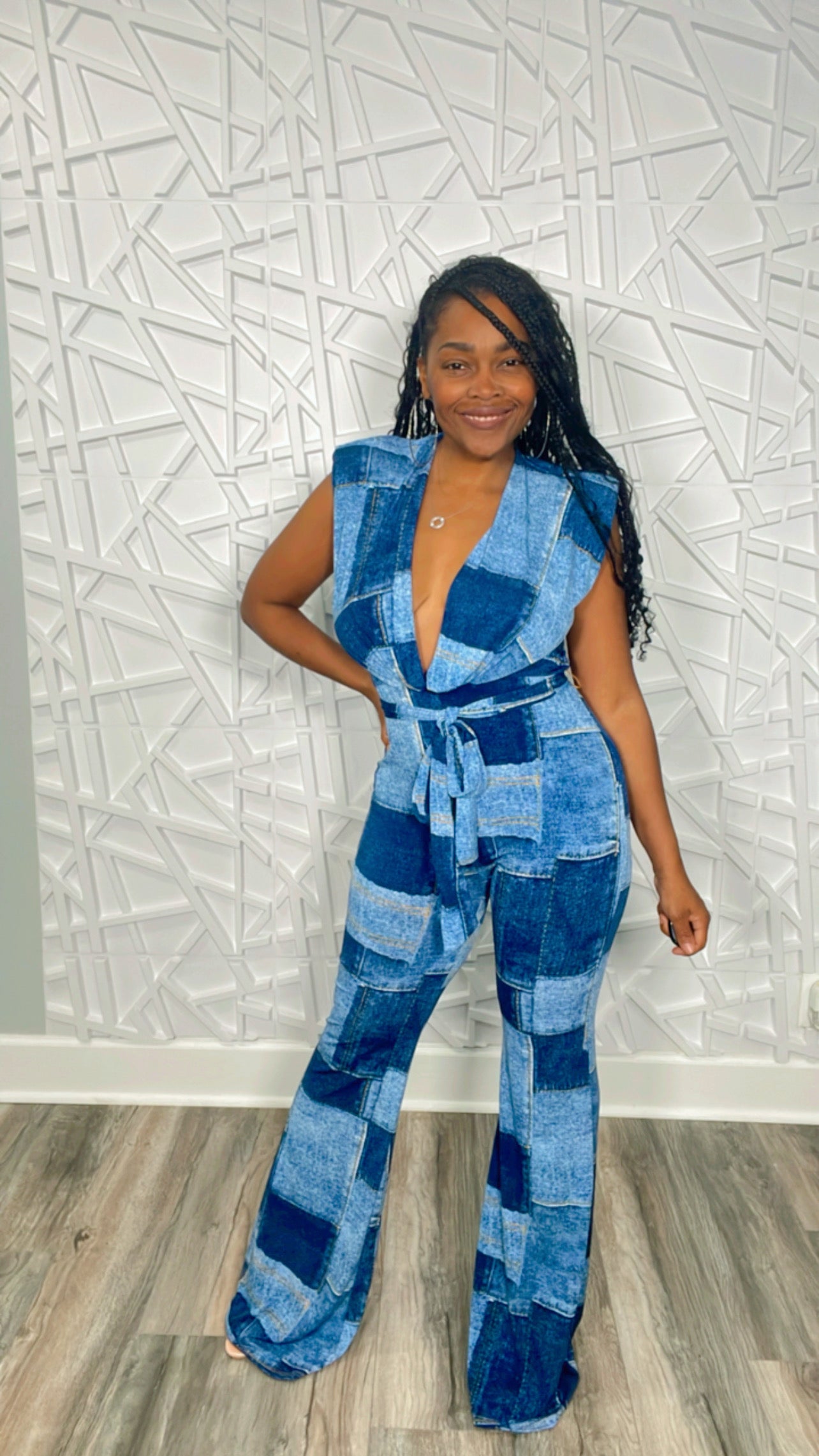Pretty Denim Patches Jumpsuit