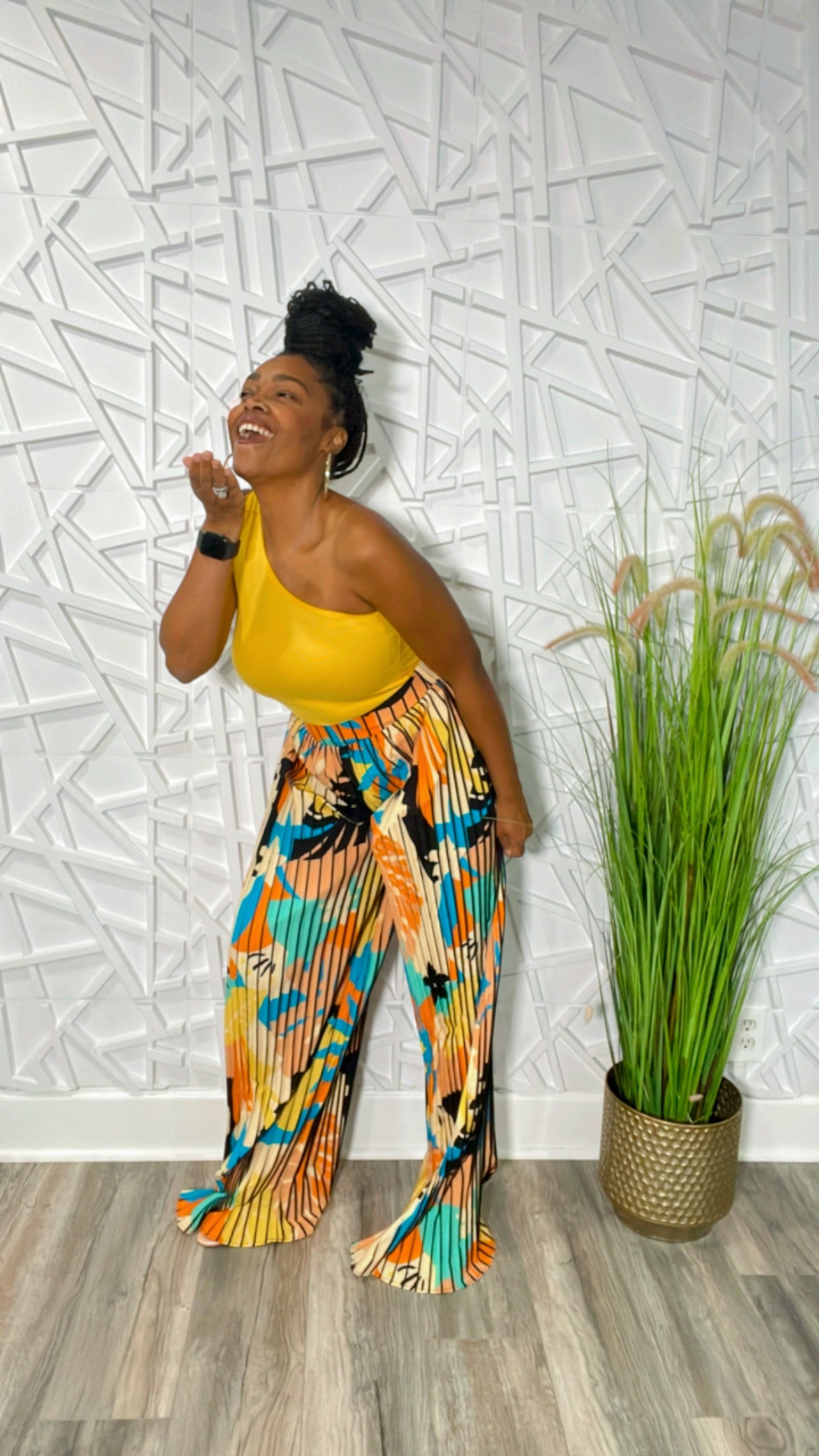 The Ida Pants (Orange/Blue)