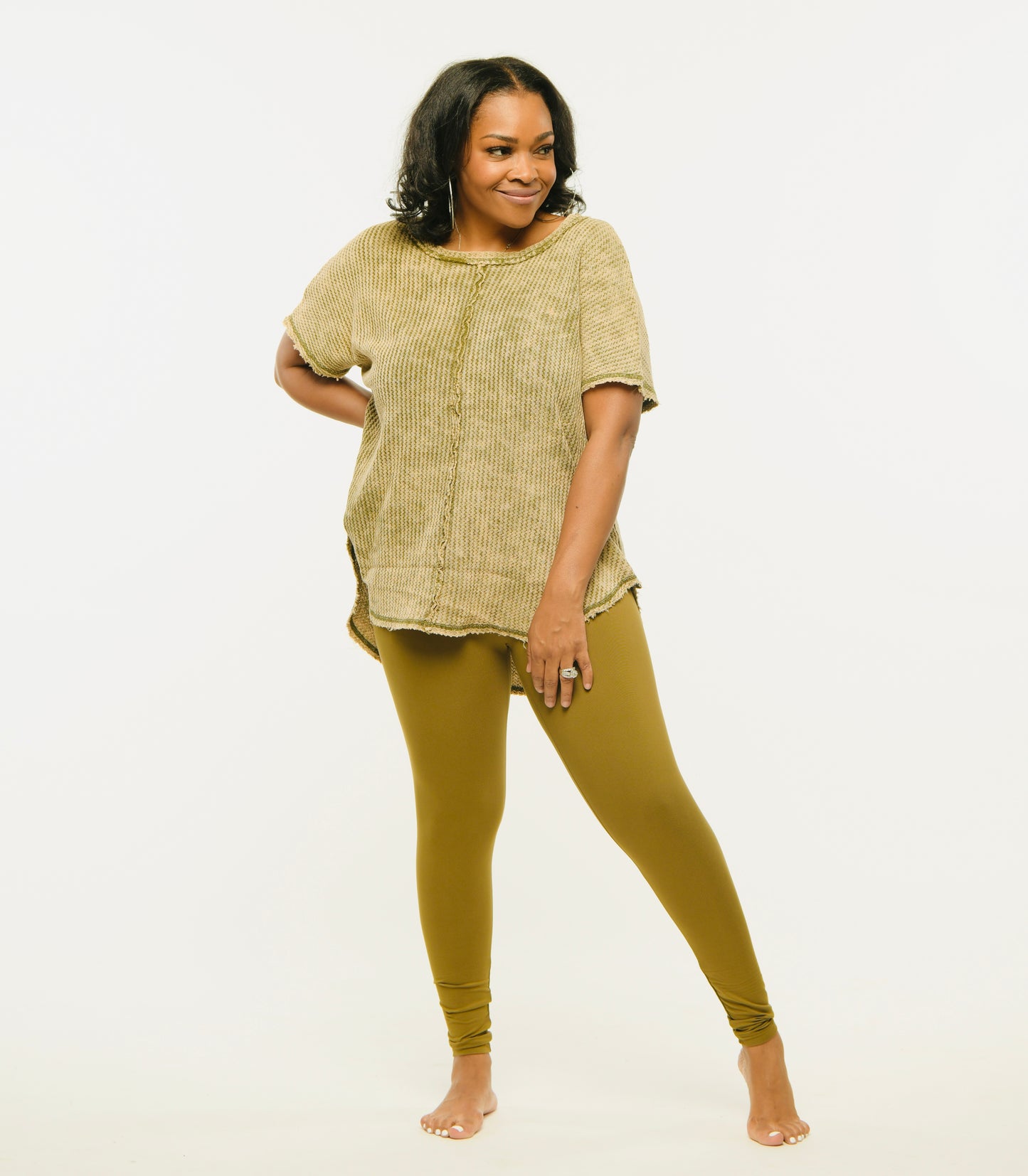 Comfy in the Comfort Leggings Set (Olive)