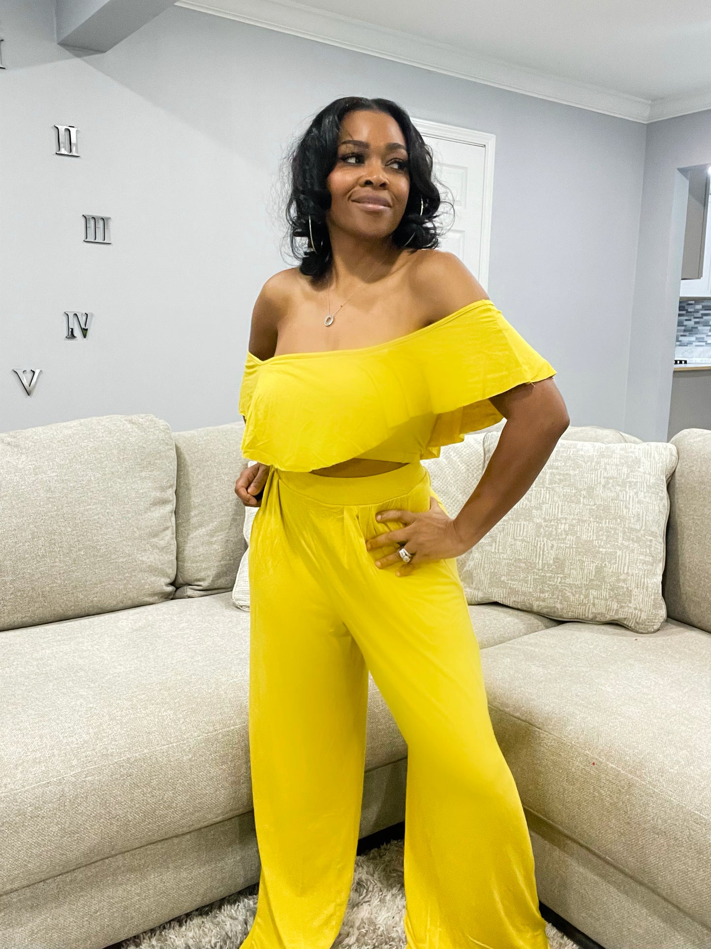Off the Shoulder Crop Set