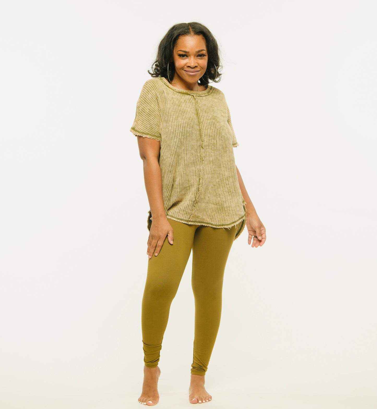 Comfy in the Comfort Leggings Set (Olive)