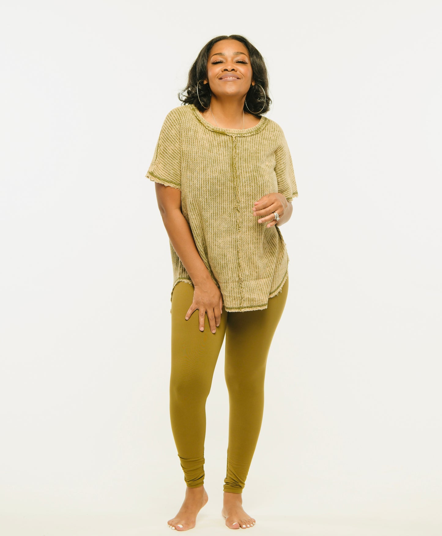 Comfy in the Comfort Leggings Set (Olive)