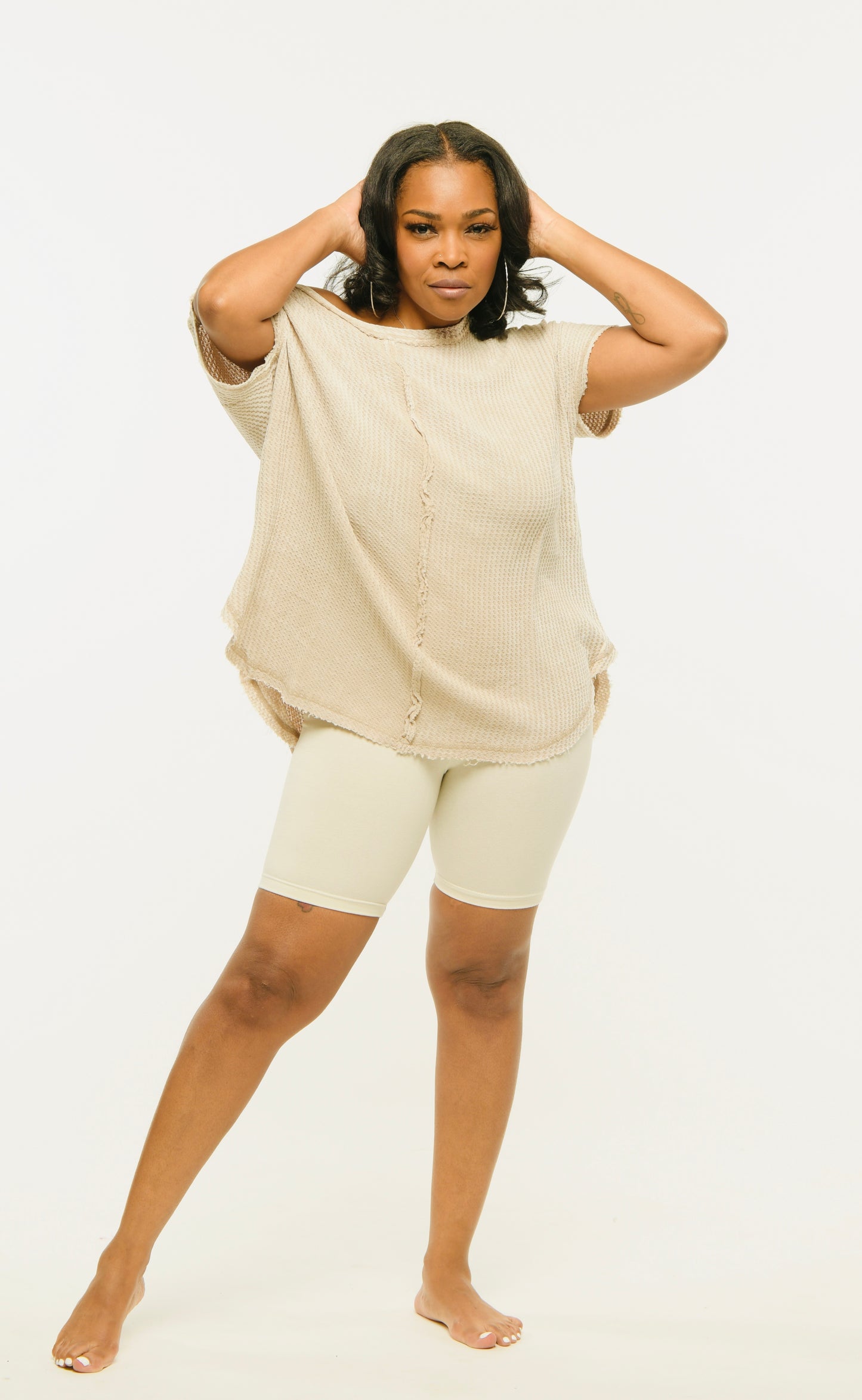 Comfy in the Comfy Biker Short Set (Light Mocha)