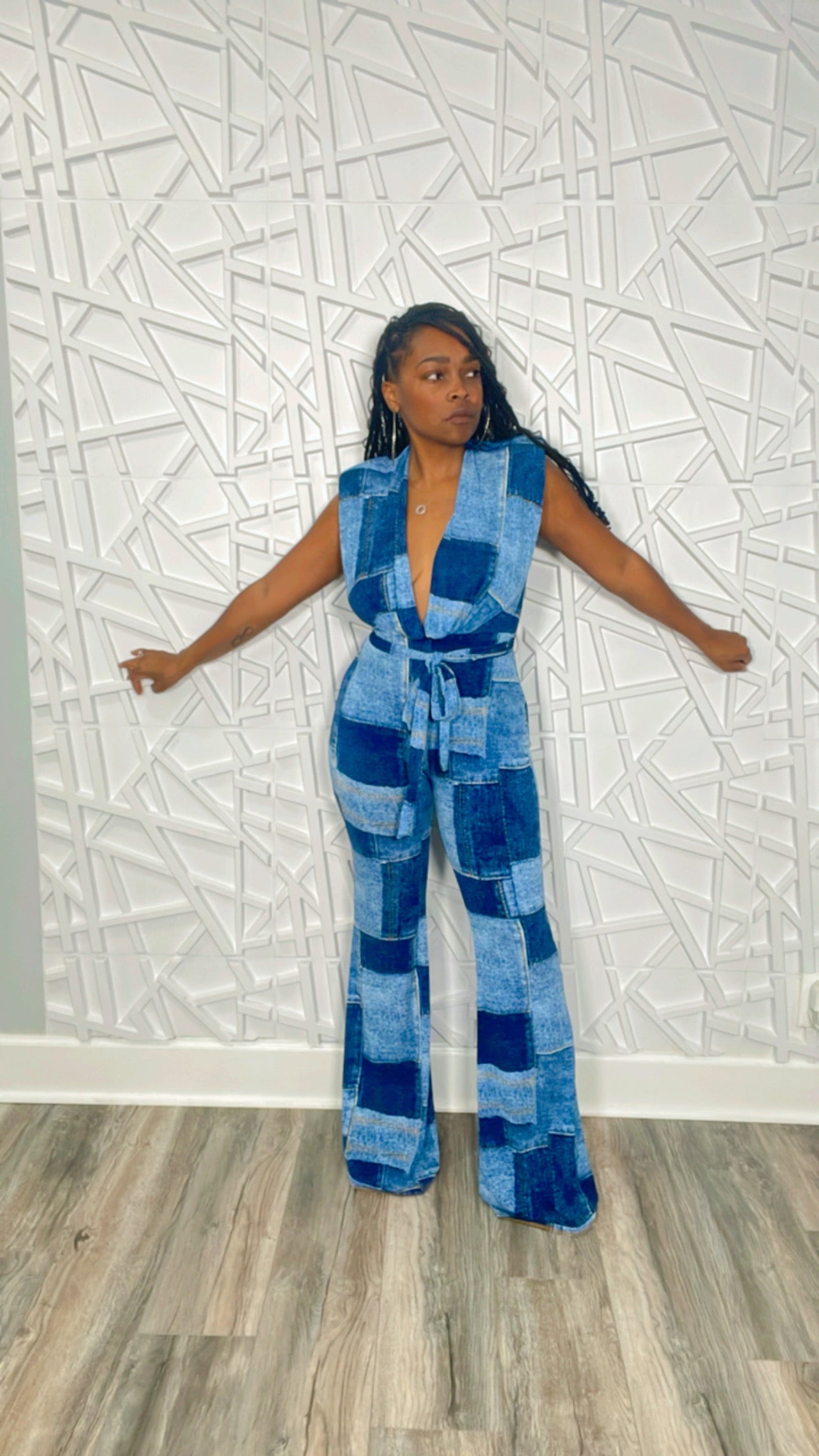 Pretty Denim Patches Jumpsuit