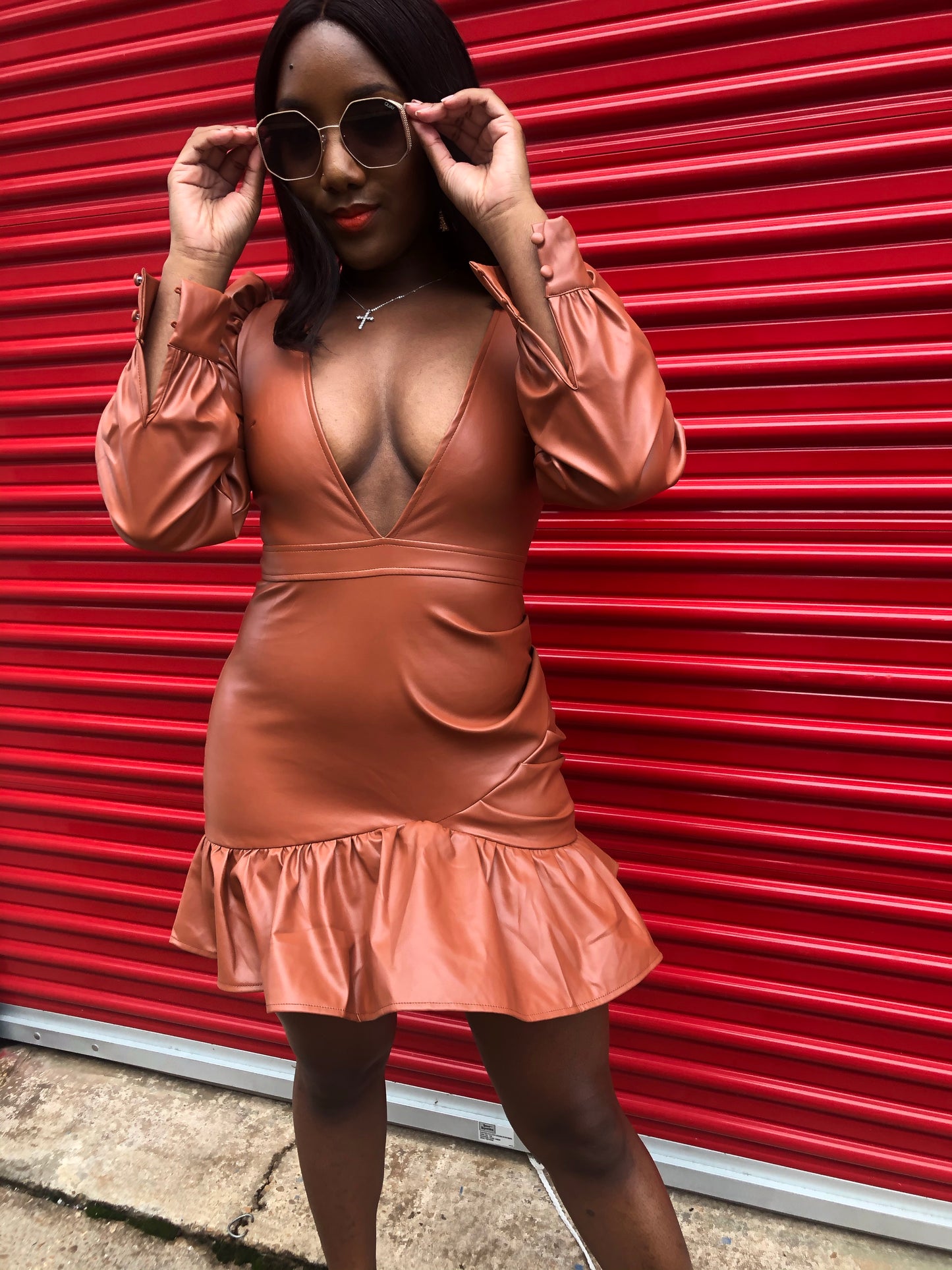 Cognac Sexy Bae Dress