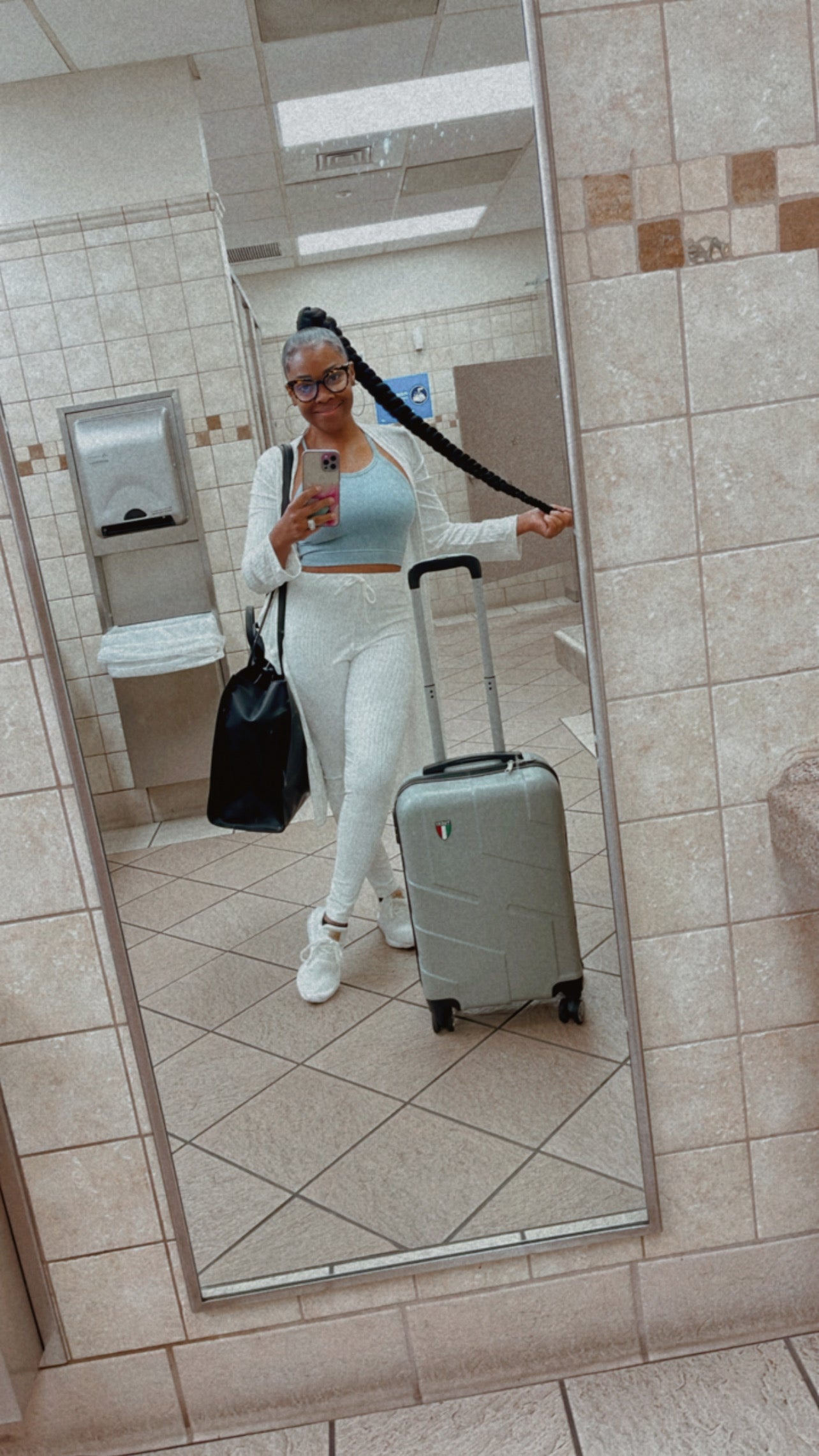 Pretty Girlz Cardigan & Jogger Set (White)