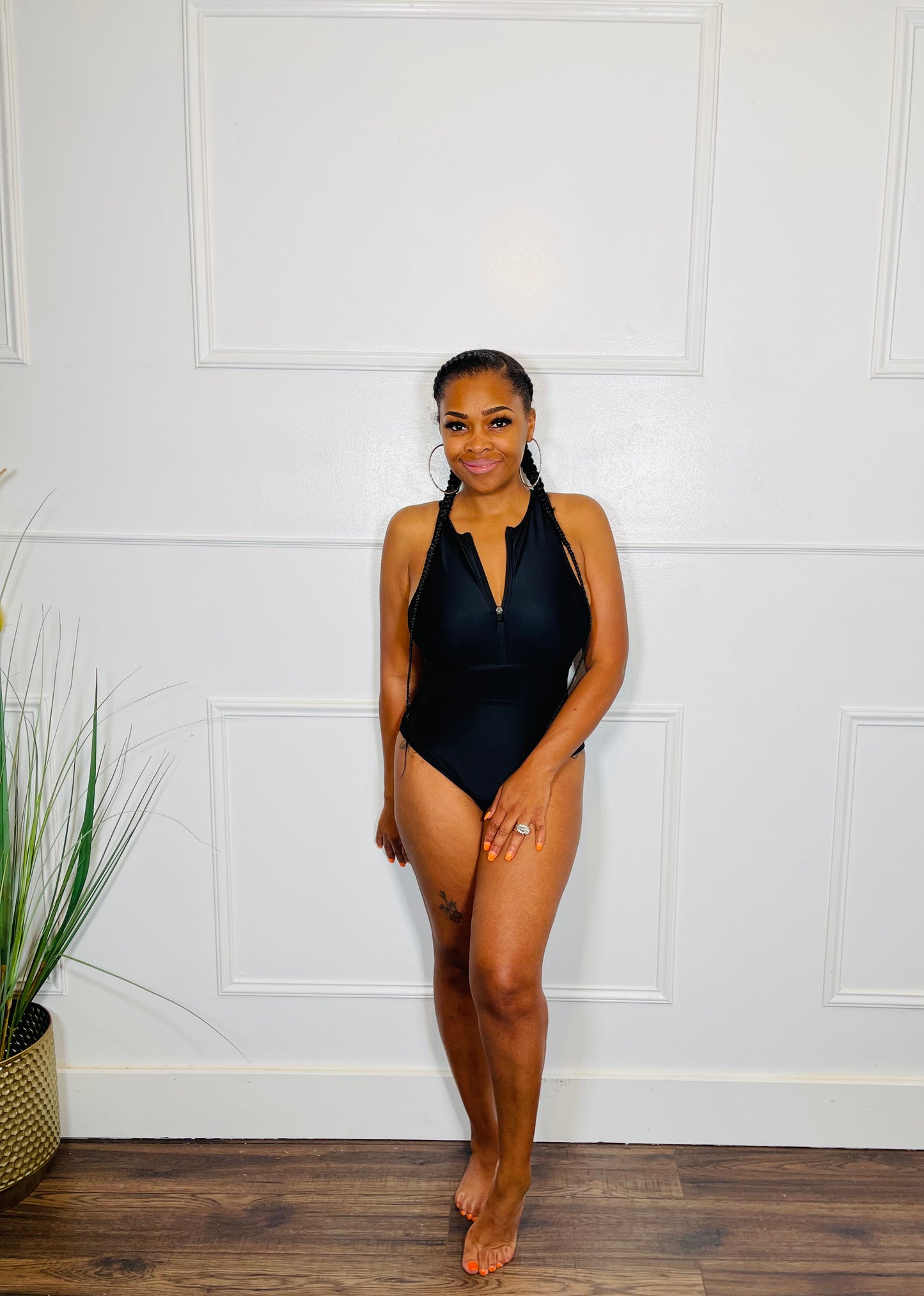 Pretty Mesh Side One Piece Swimsuit