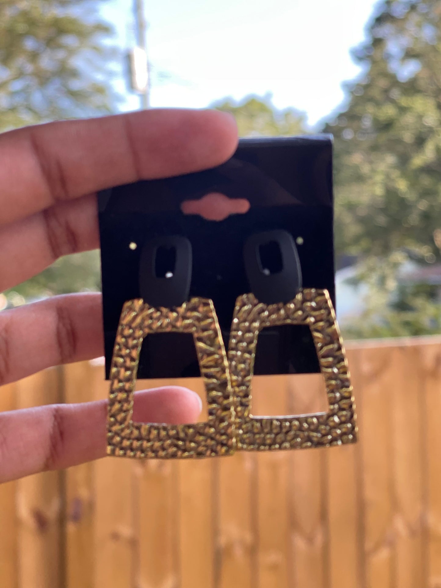 Pretty Textured Geo Metal Earrings