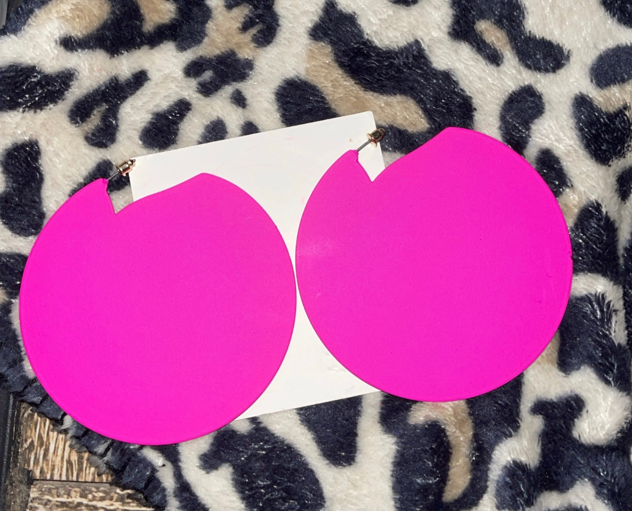 Pretty Hot Pink Geometric Earrings