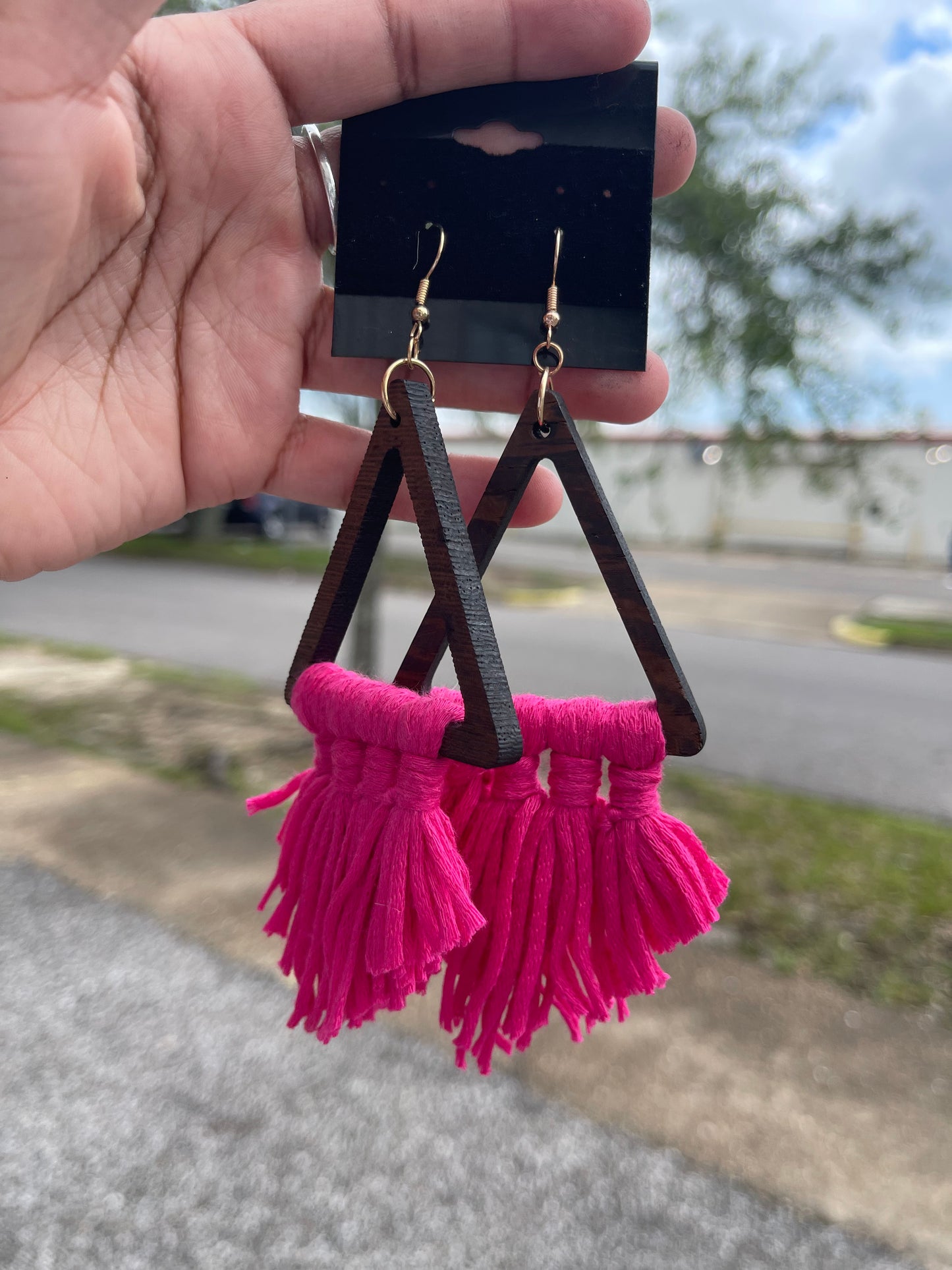 Pink in Pretty Geometric Tassel