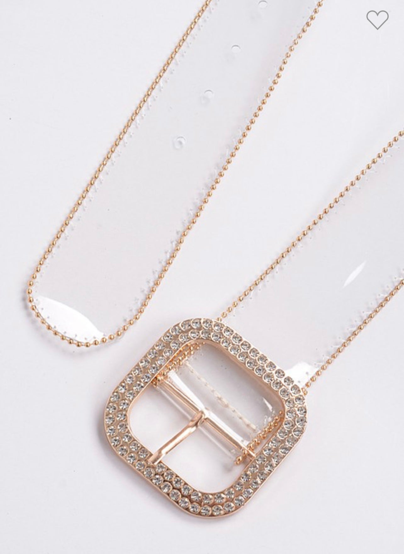 Bead “Pretty” Gold Frame Clear Belt