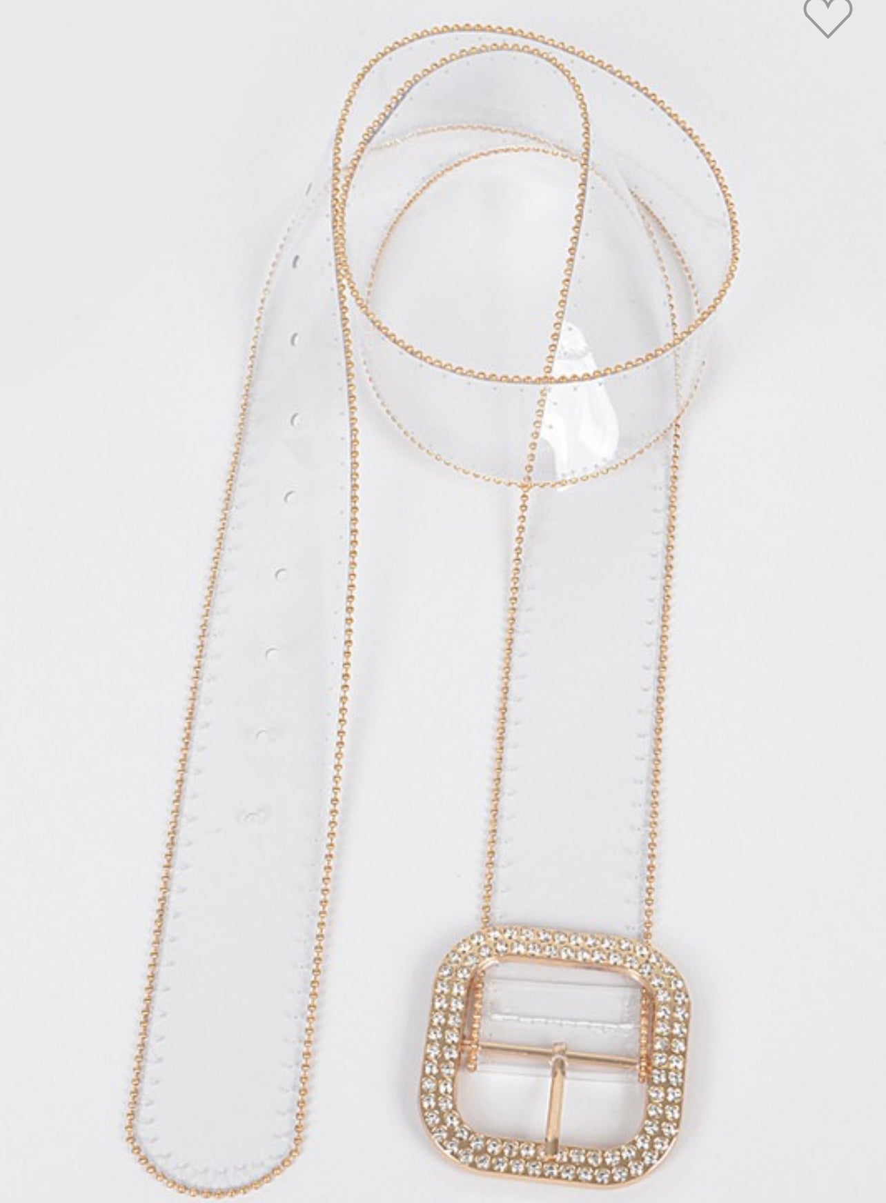 Bead “Pretty” Gold Frame Clear Belt