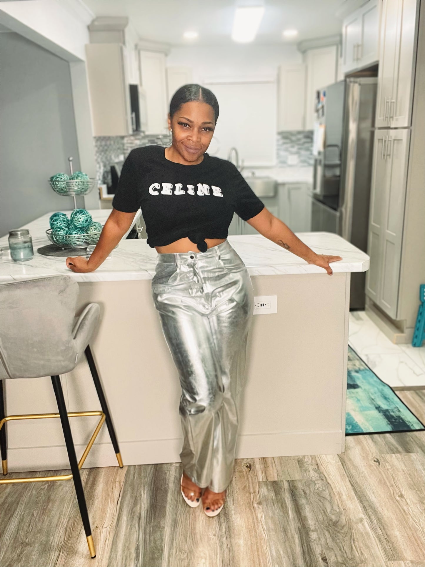 Pretty in the Metallic Pants