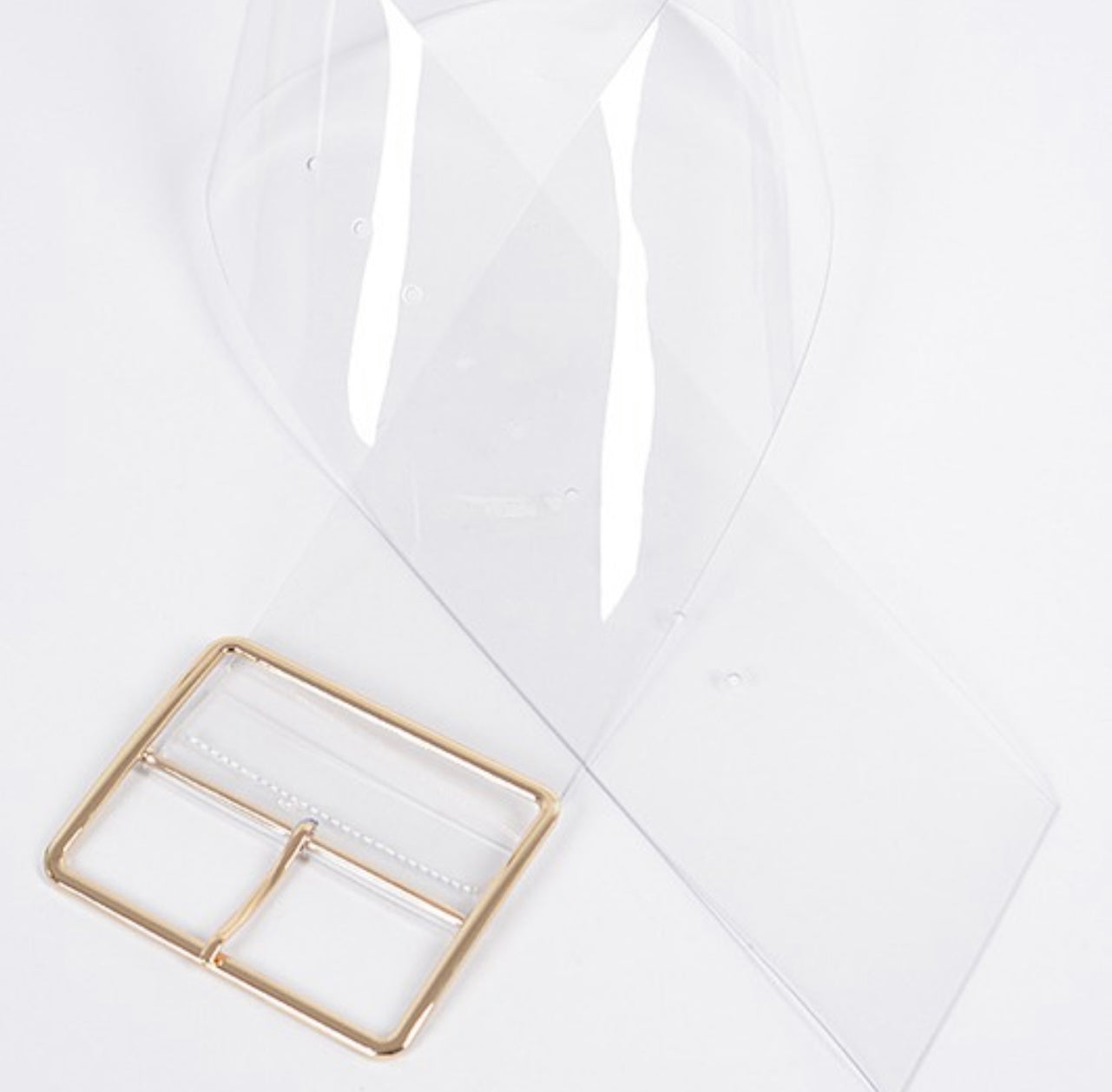 Pretty Simple Pretty Gold Buckle Wide Transparent Belt