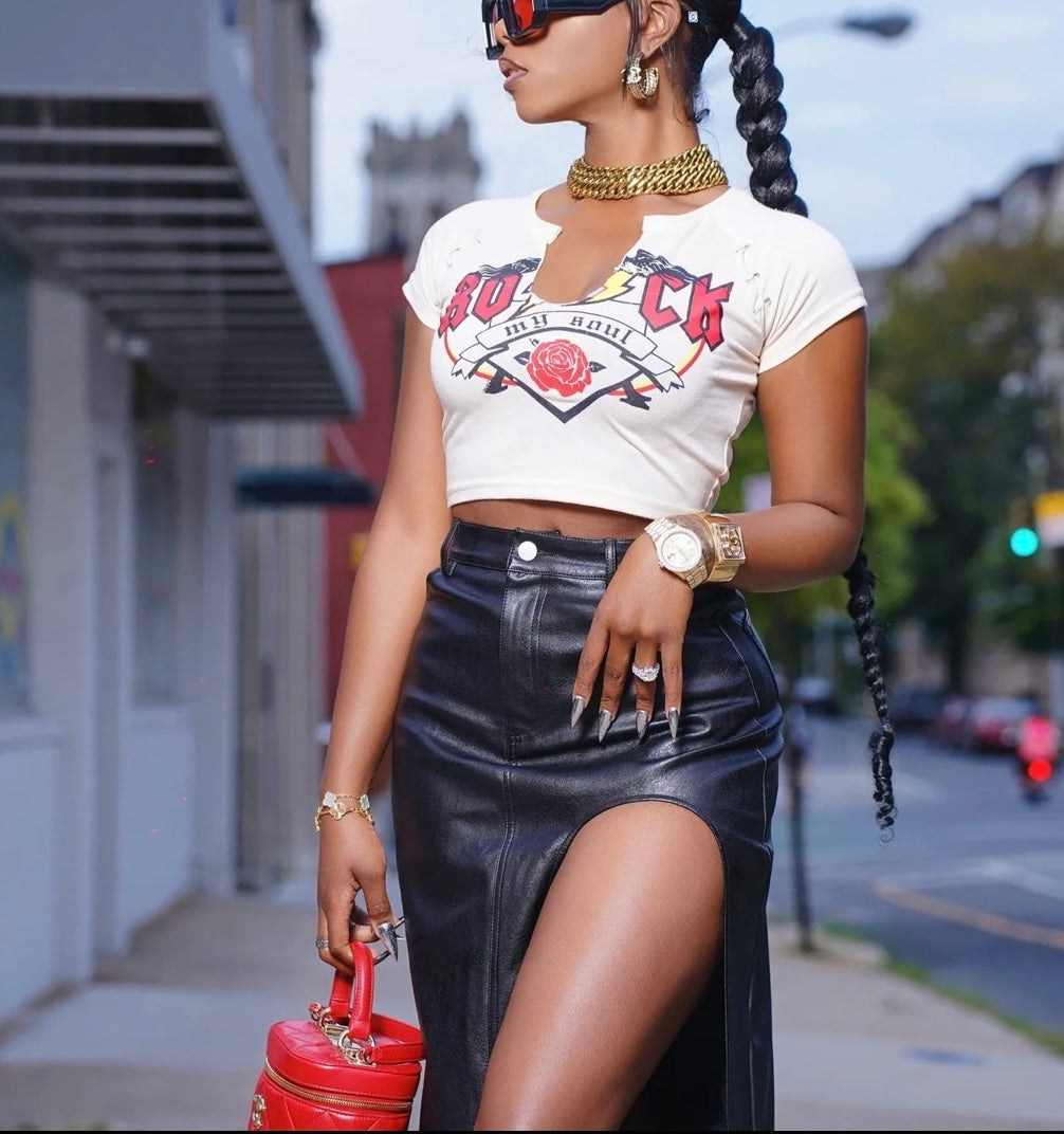 Pretty Right Faux Leather Maxi Skirt
