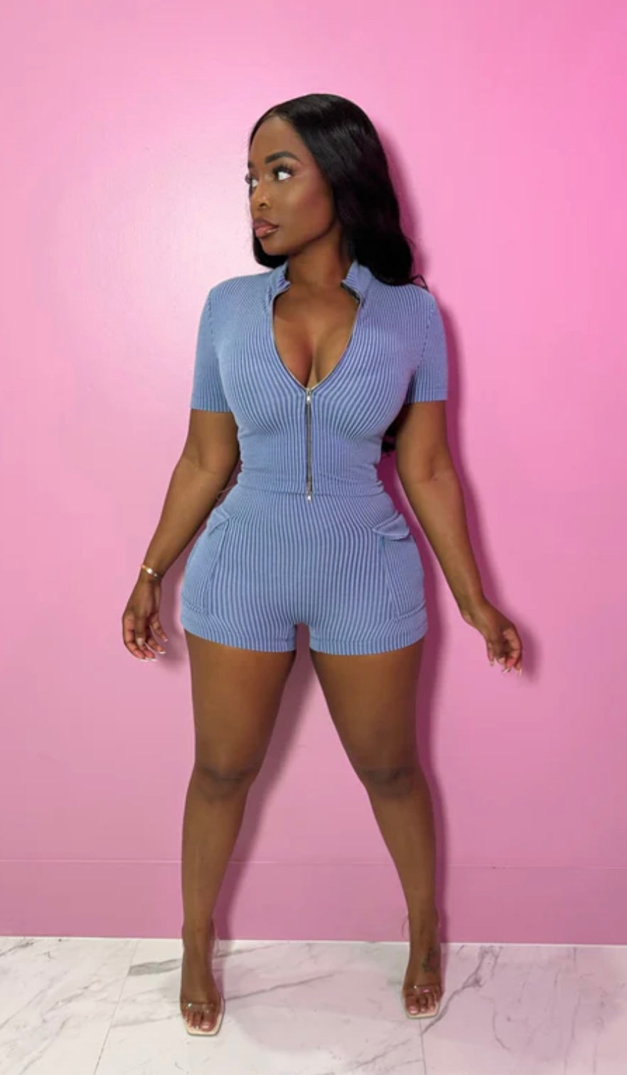 Denim Blue Textured Set