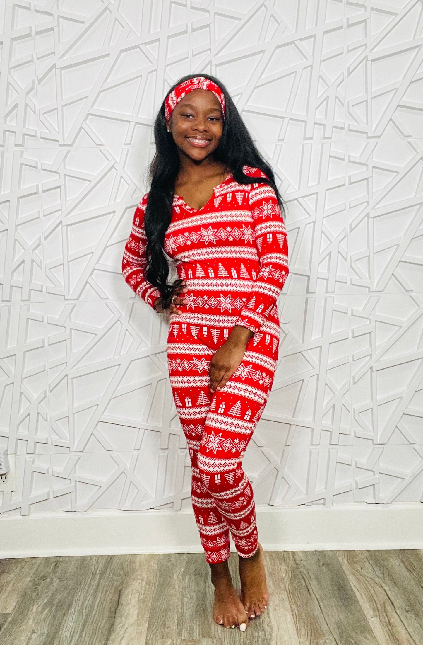 Kids  Christmas Red & White In the Gift Onesie