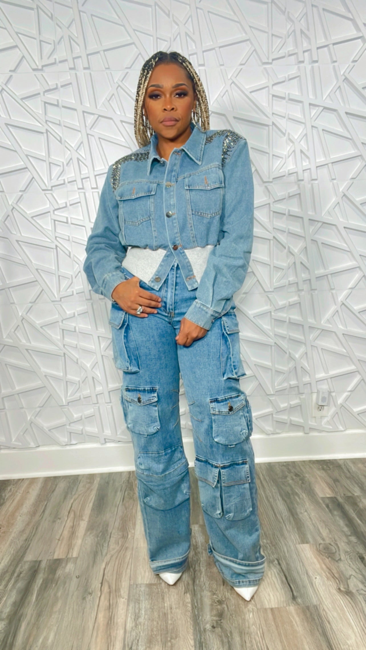 Rhinestone Denim Jacket