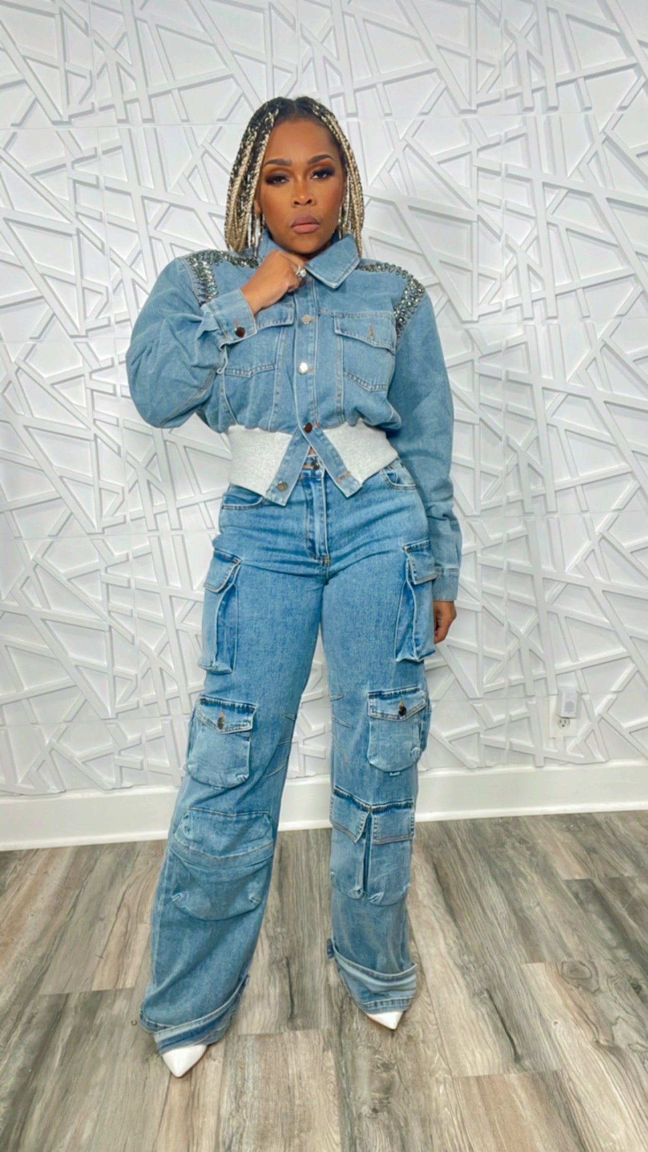 Rhinestone Denim Jacket