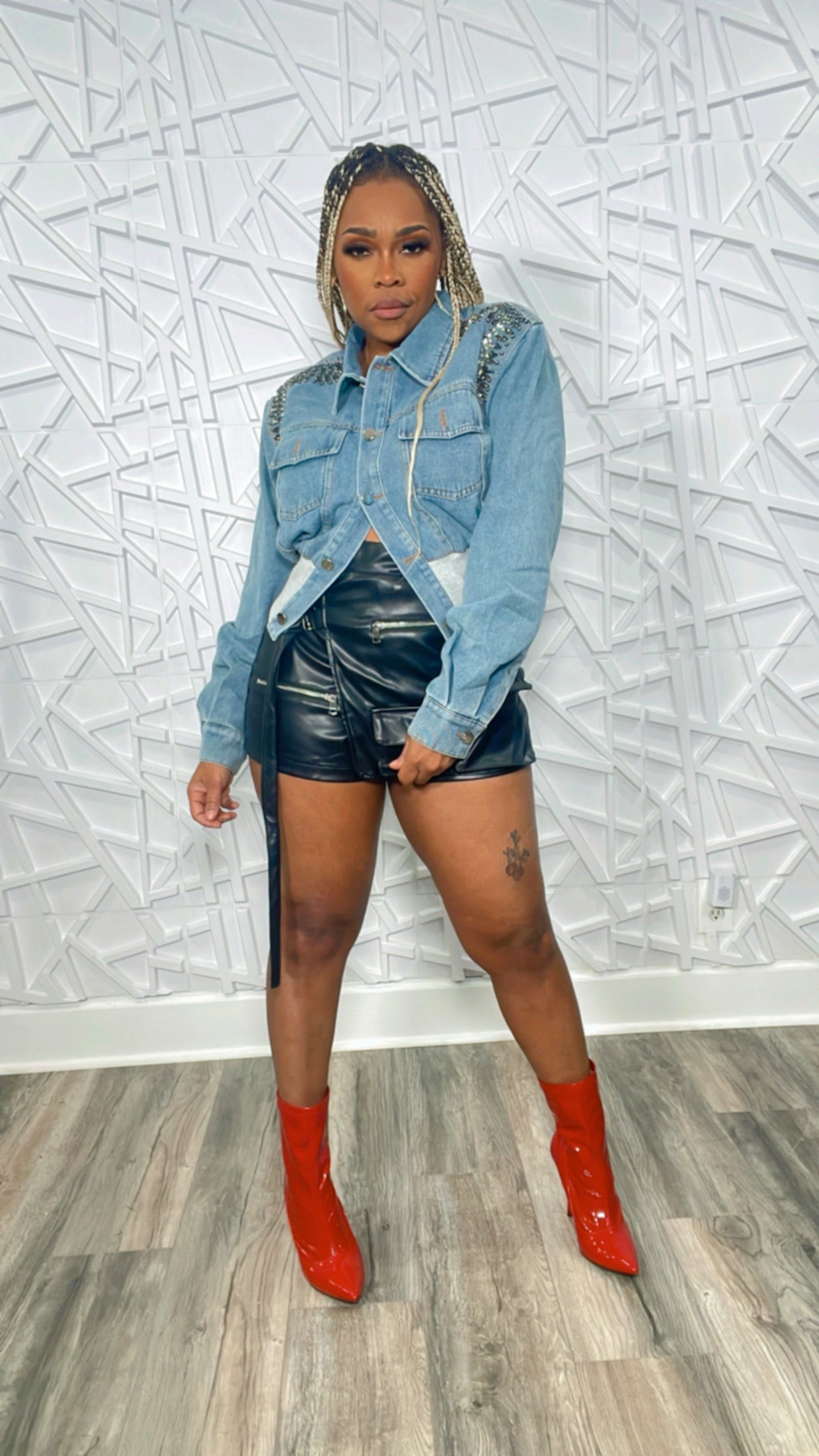Rhinestone Denim Jacket