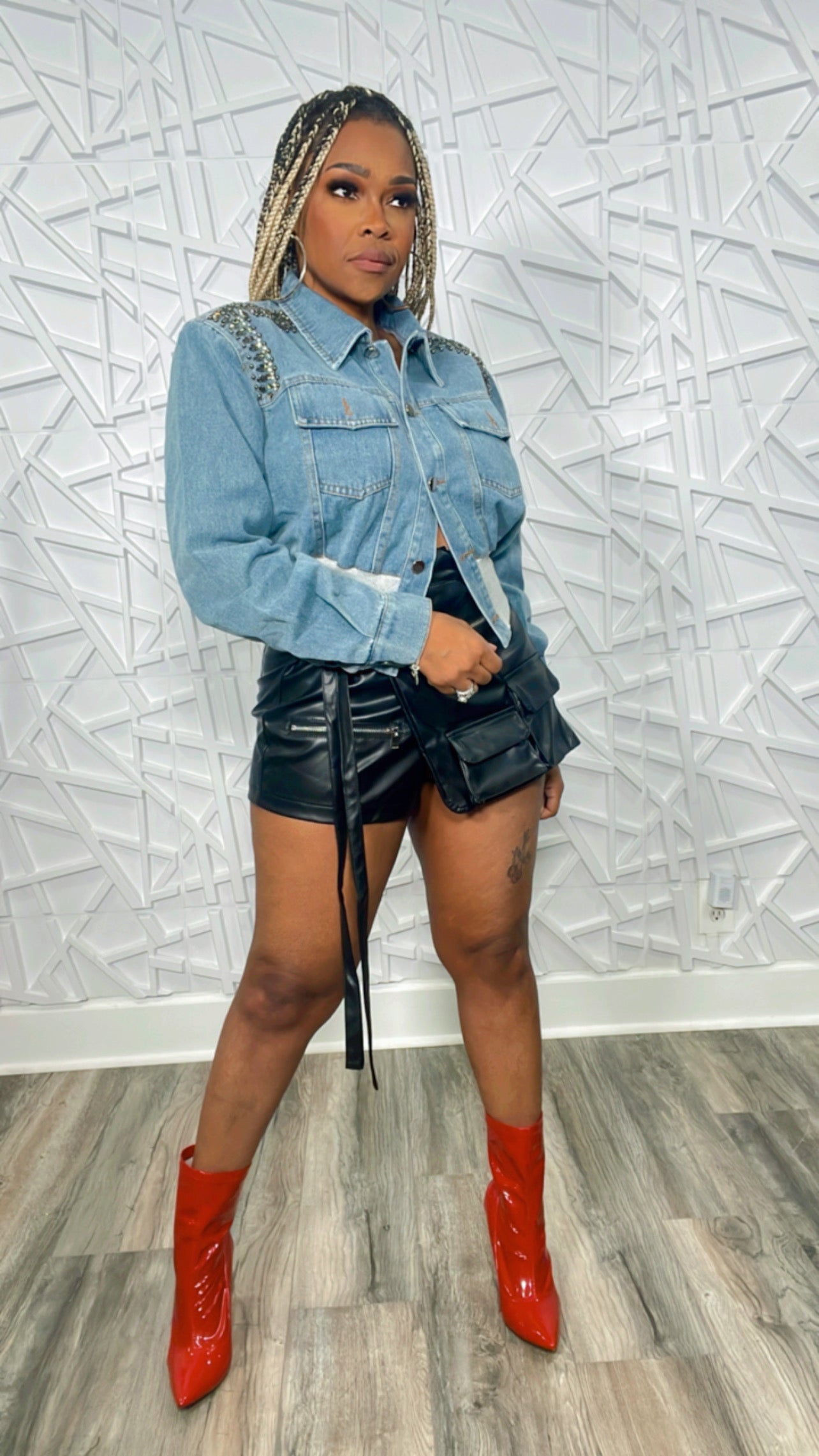 Rhinestone Denim Jacket