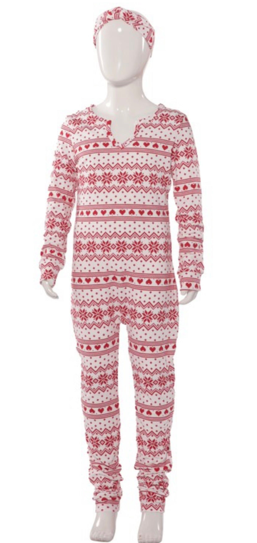 Kids Christmas Red & White Snowflake Onesie
