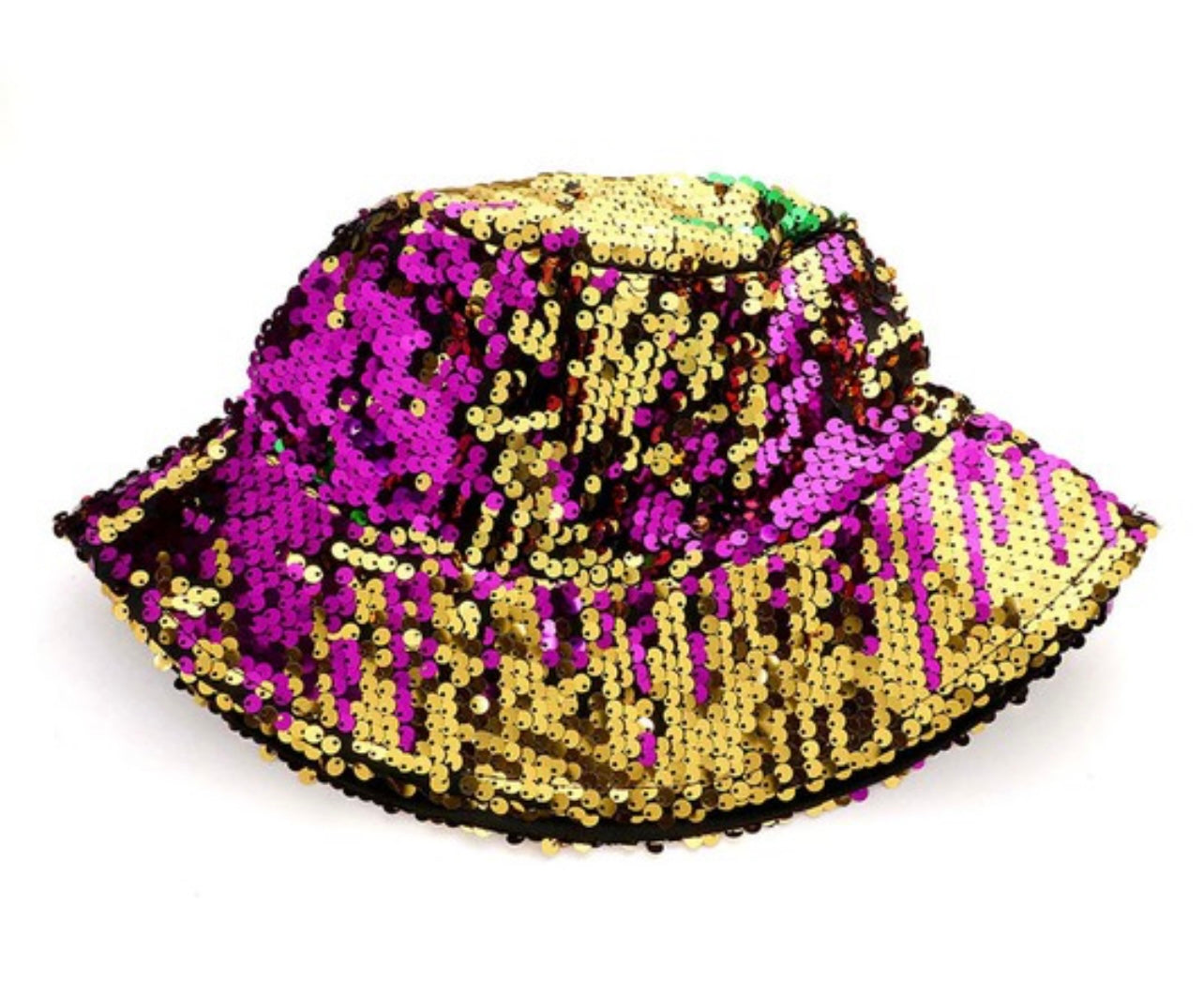 Mardi Gras Sequin Reversible Bucket Hat