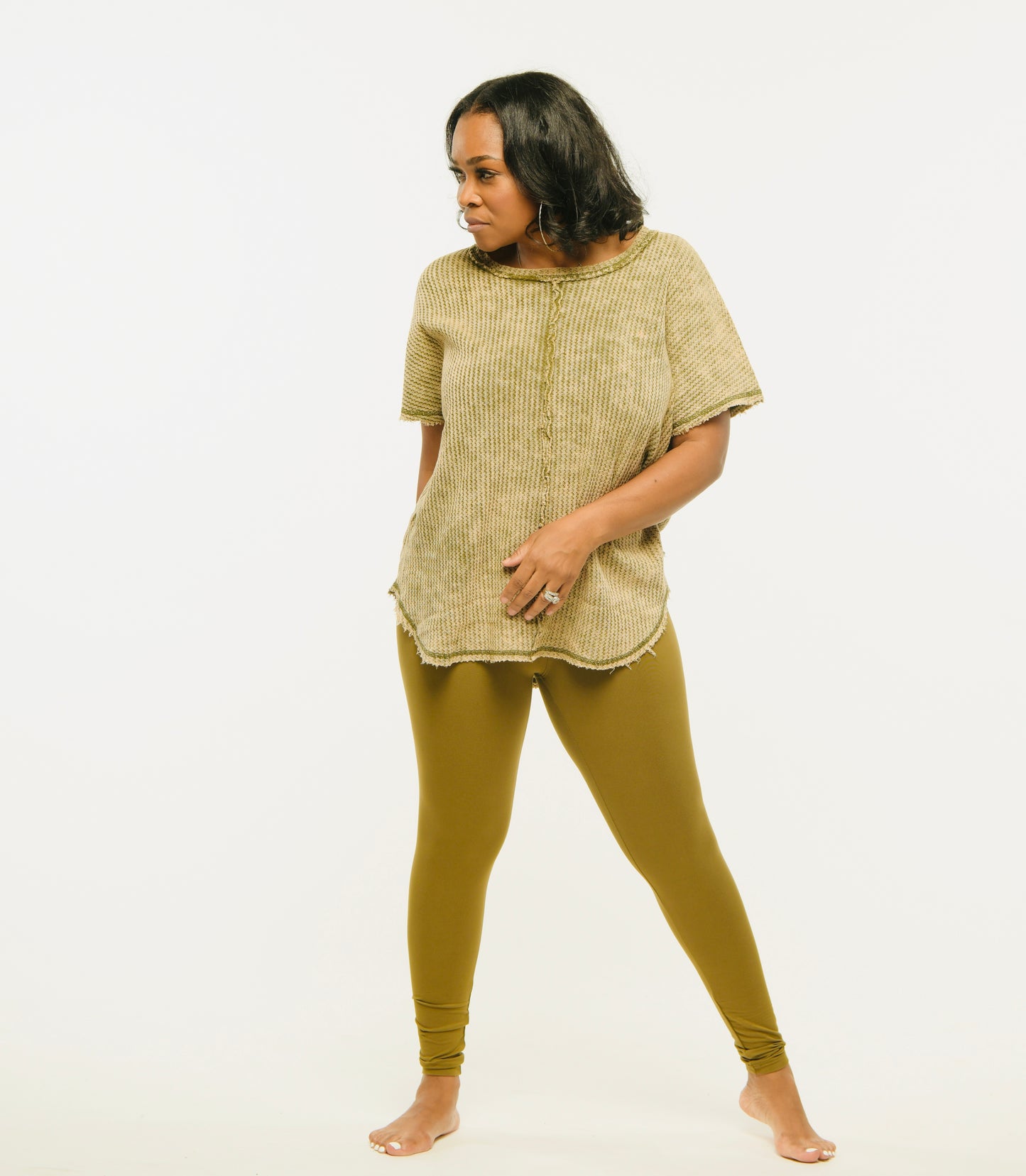 Comfy in the Comfort Leggings Set (Olive)