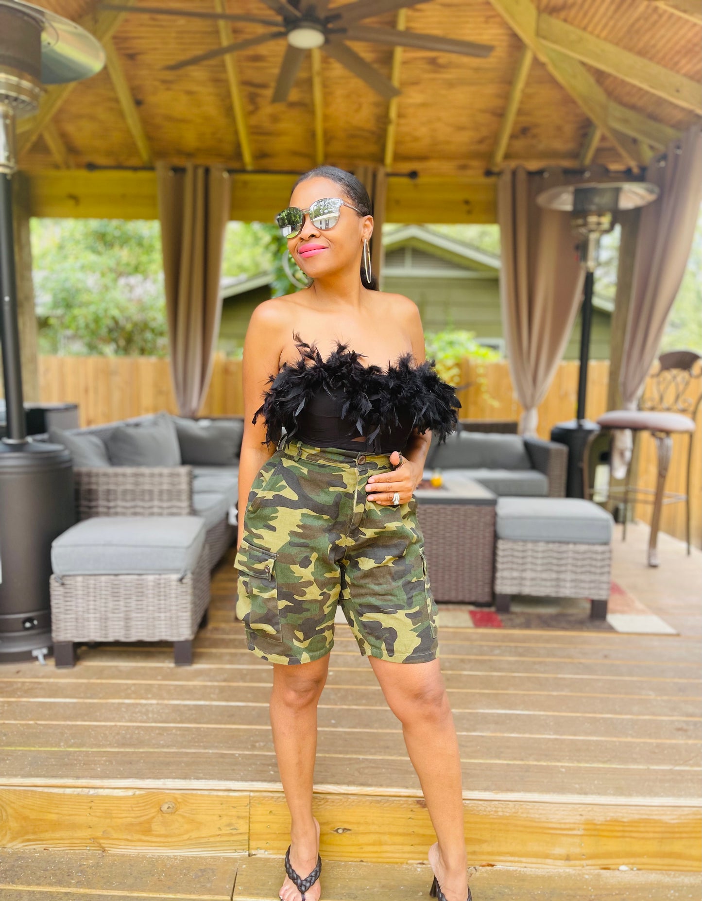 Army fatigue bermuda shorts online for womens