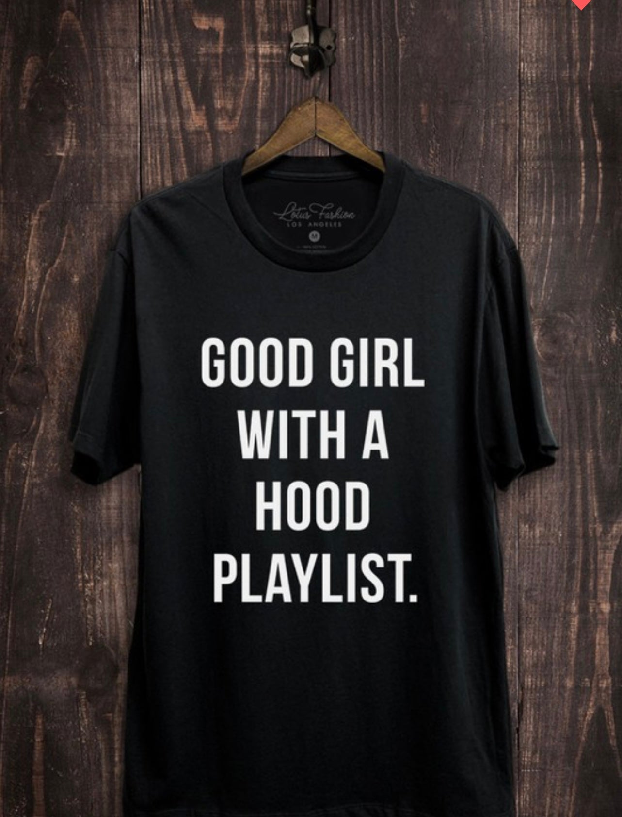 Pretty Good Girl with Hood Playlist T Shirt (Black)