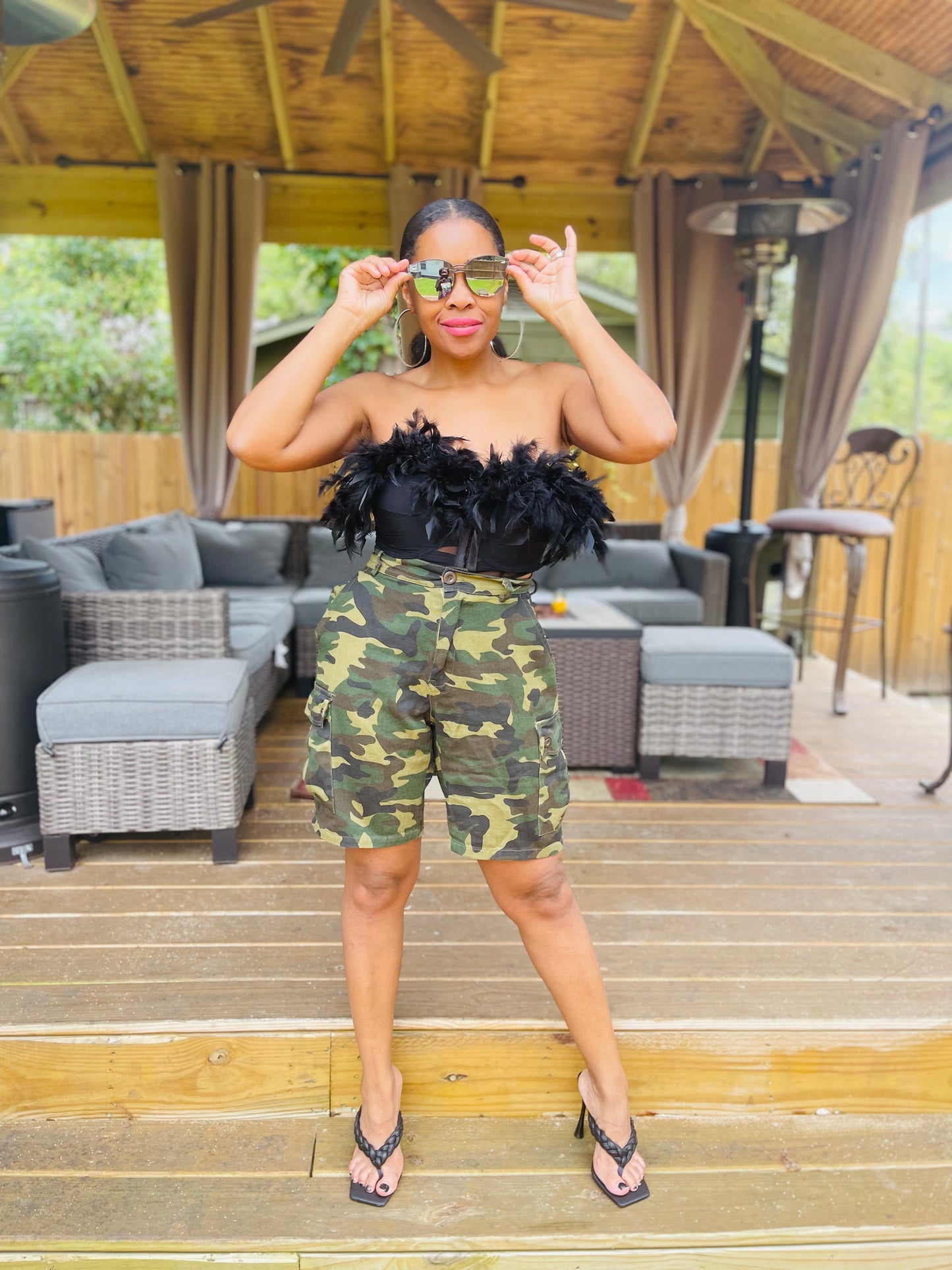 Women's army hotsell fatigue cargo shorts