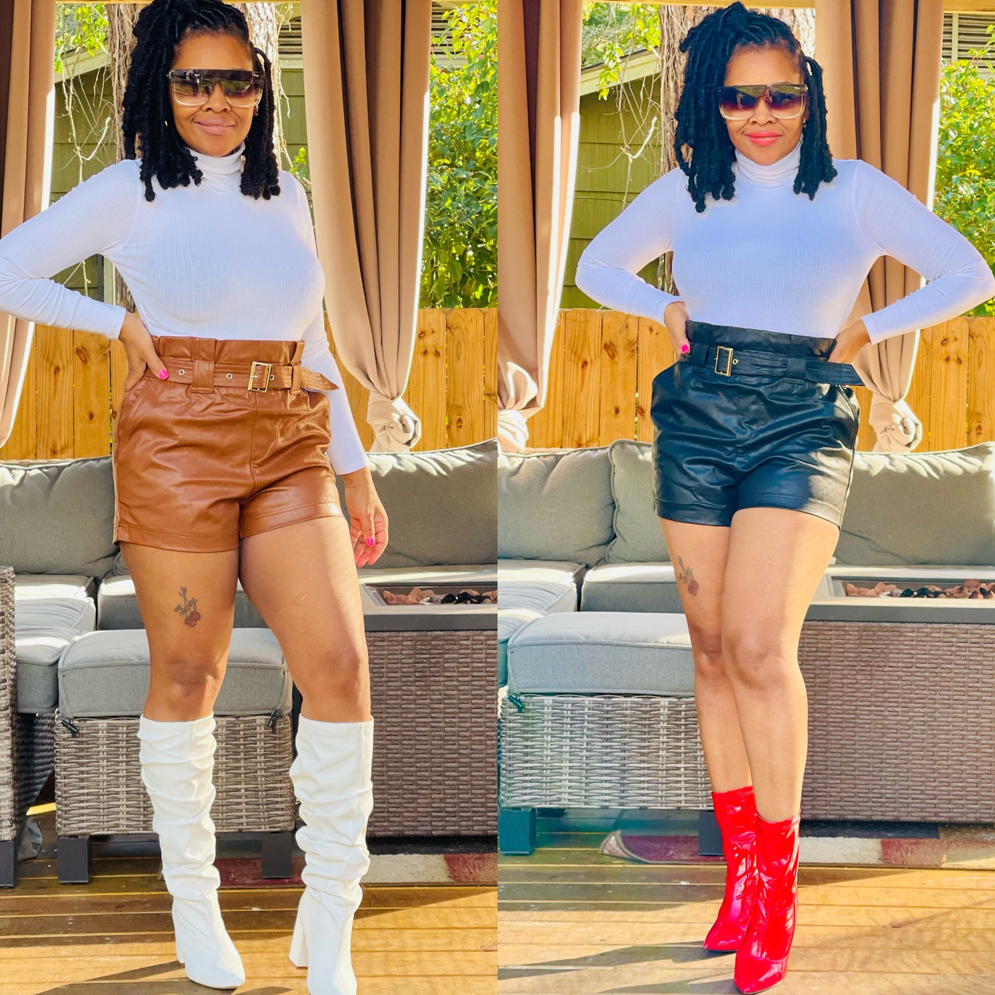 Faux Me in Pretty Leather Shorts(2 Colors)