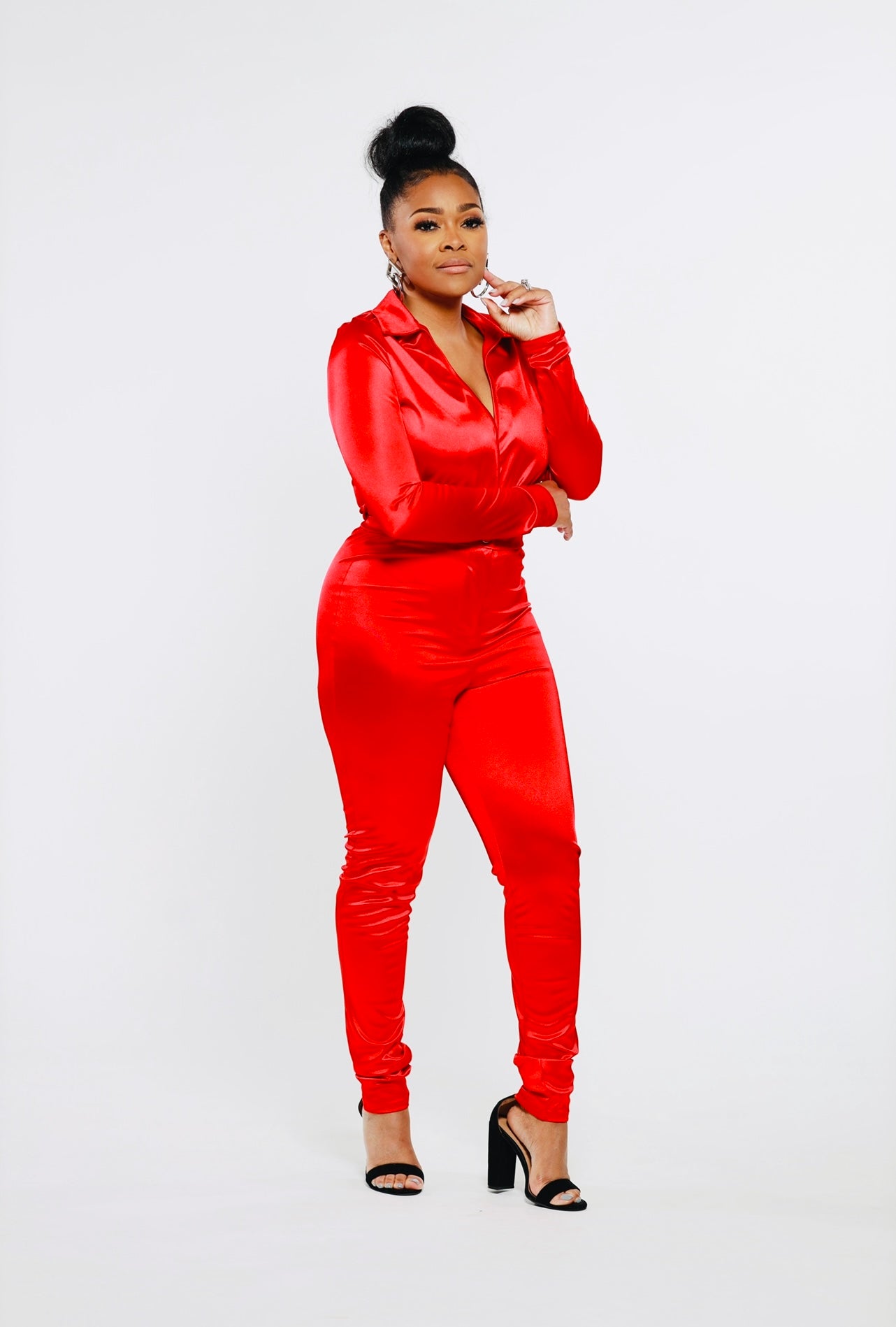 Pretty in Red Satin 2 Piece Set
