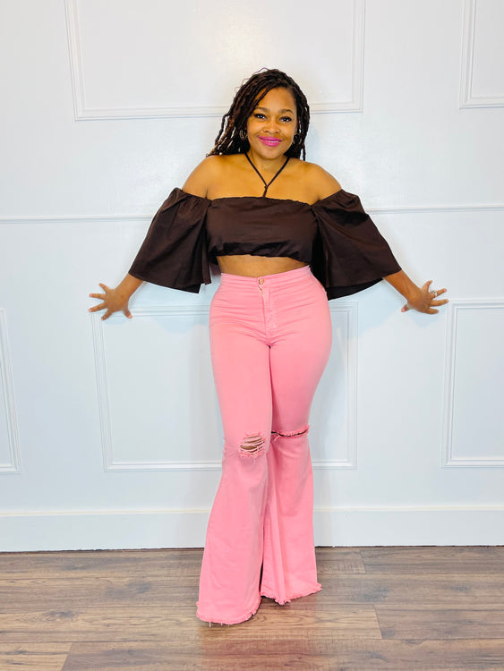 Pretty Vibes Off Shoulder Shirt-(2 Colors)