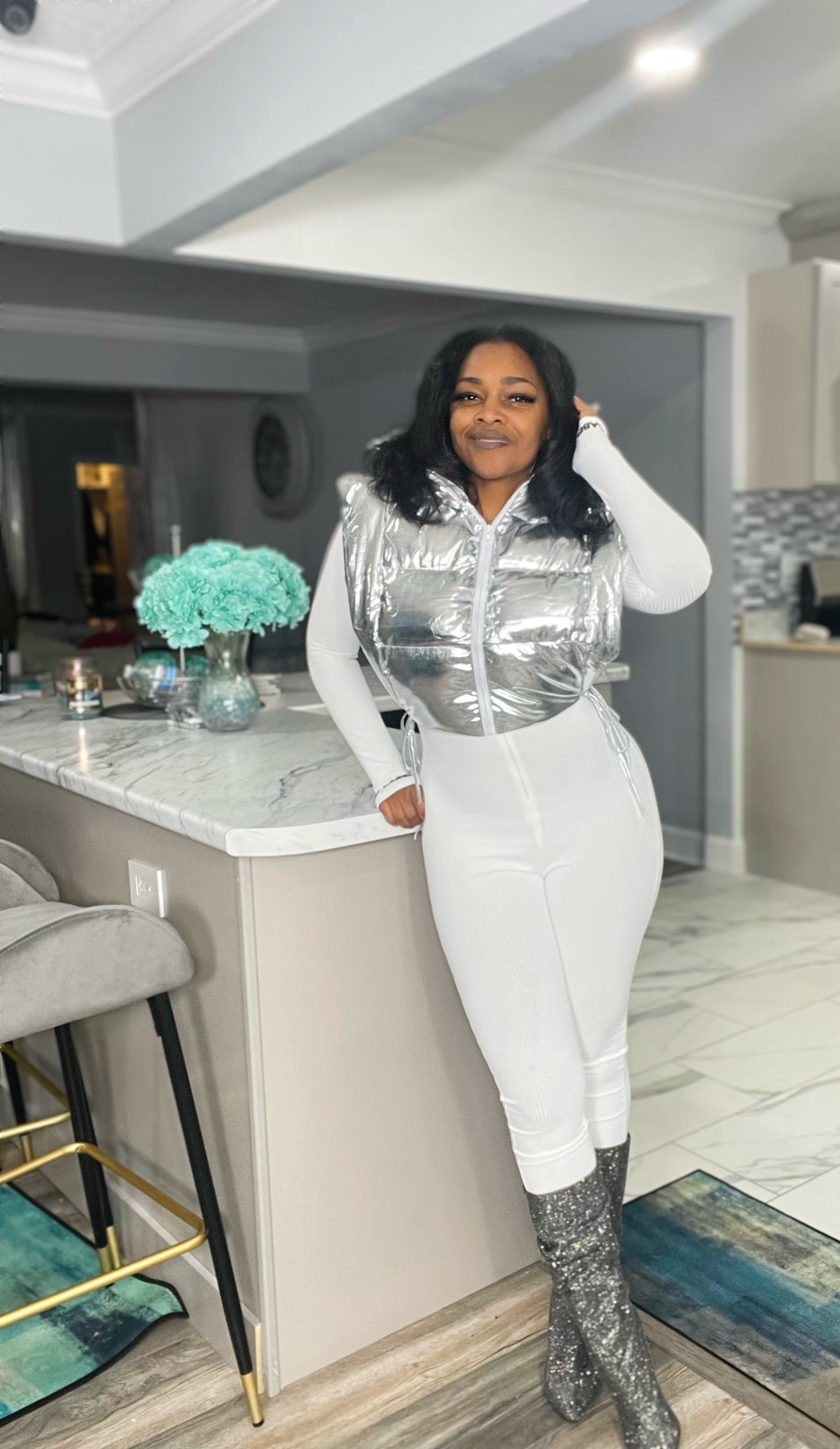 Pretty in the Vest (Silver Metallic)